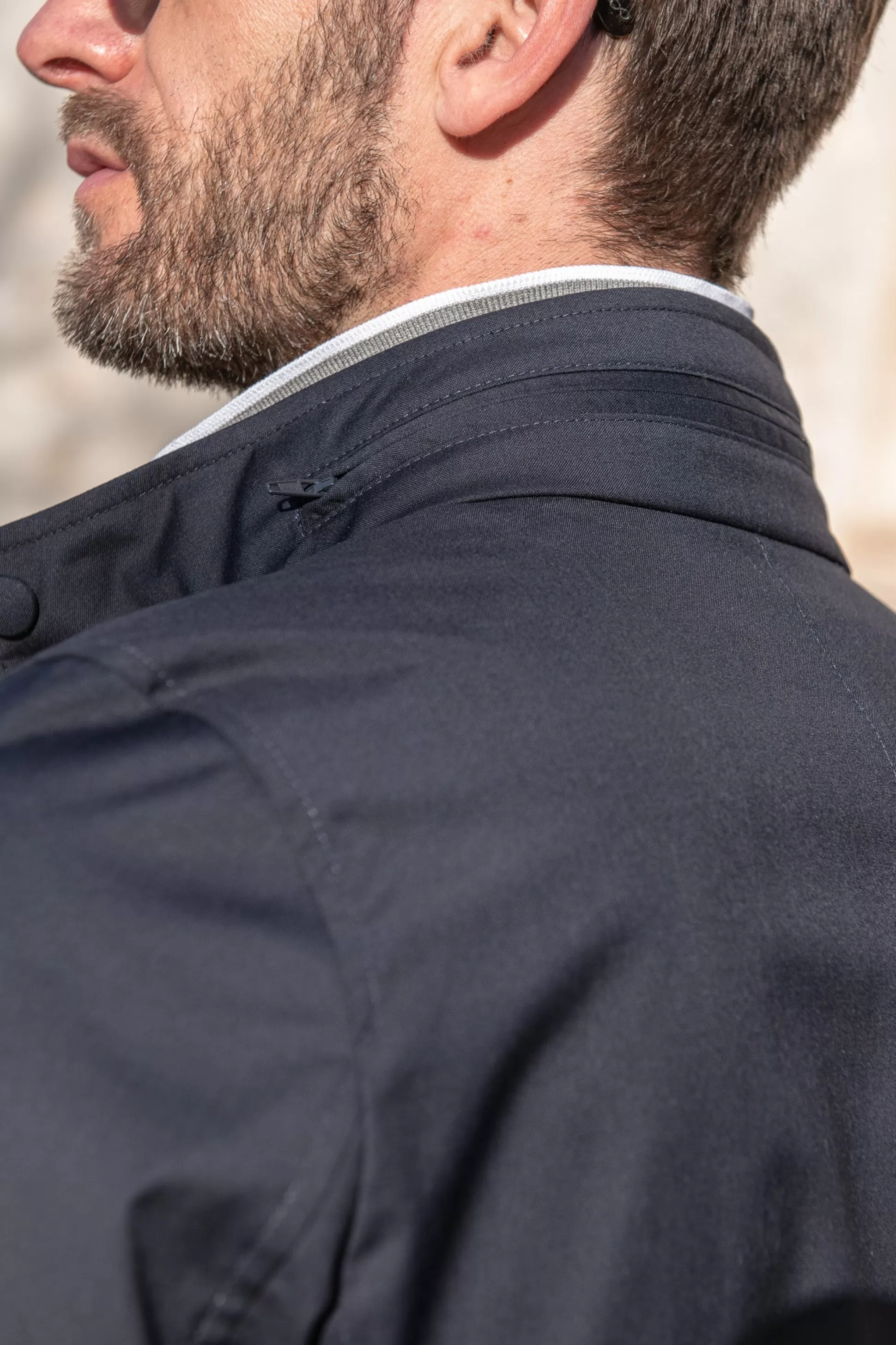 Blue Field Jacket In Loro Piana Green Storm System® Wool - Made In Italy | Pini Parma Cheap