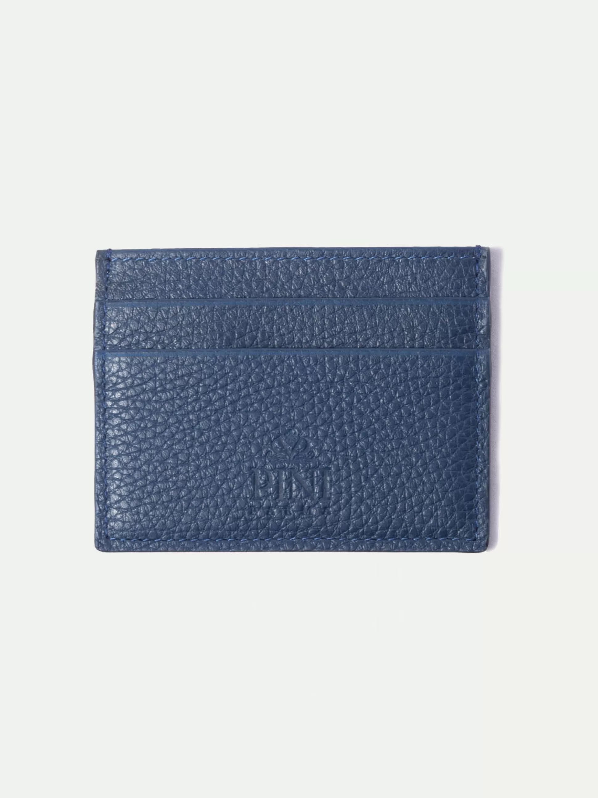 Blue Leather Card Holder - Made In Italy | Pini Parma Cheap