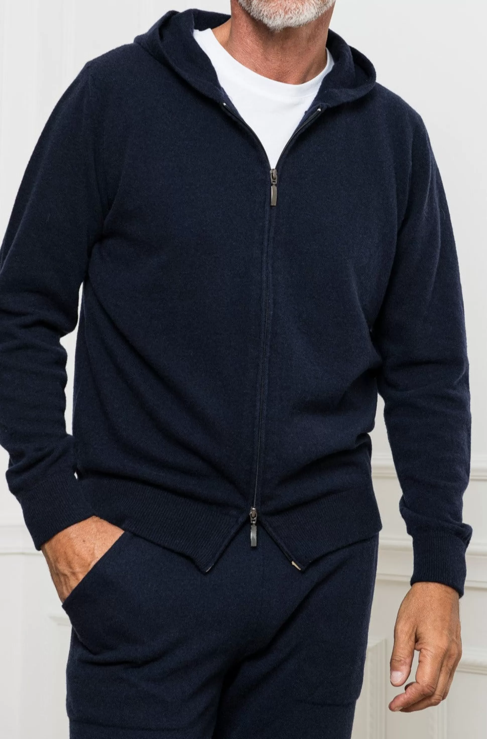 Blue Leisure Zip Hoodie - Made In Italy | Pini Parma Shop