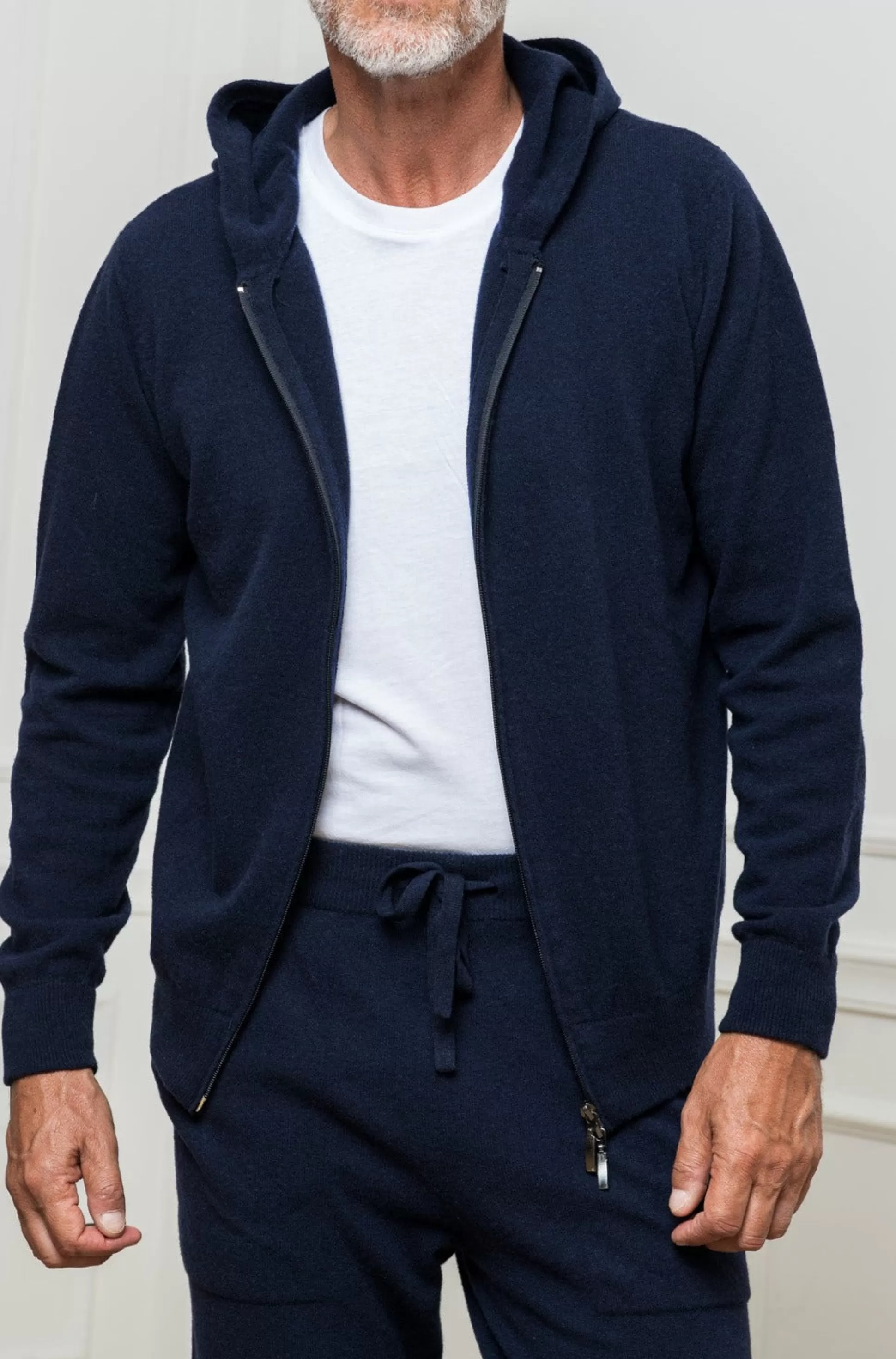 Blue Leisure Zip Hoodie - Made In Italy | Pini Parma Shop