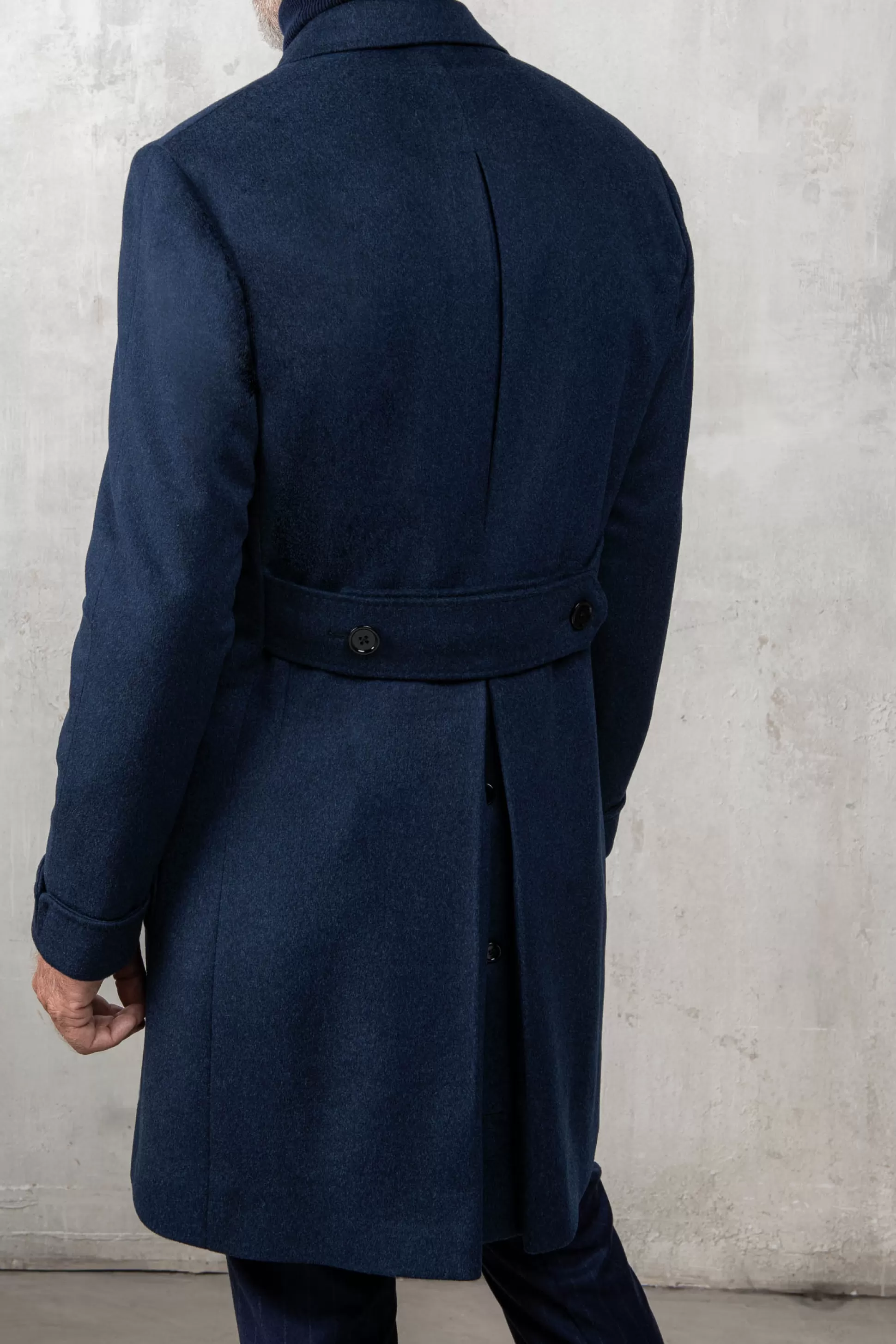 Blue Polo Coat In Loro Piana Wool – Made In Italy | Pini Parma Flash Sale
