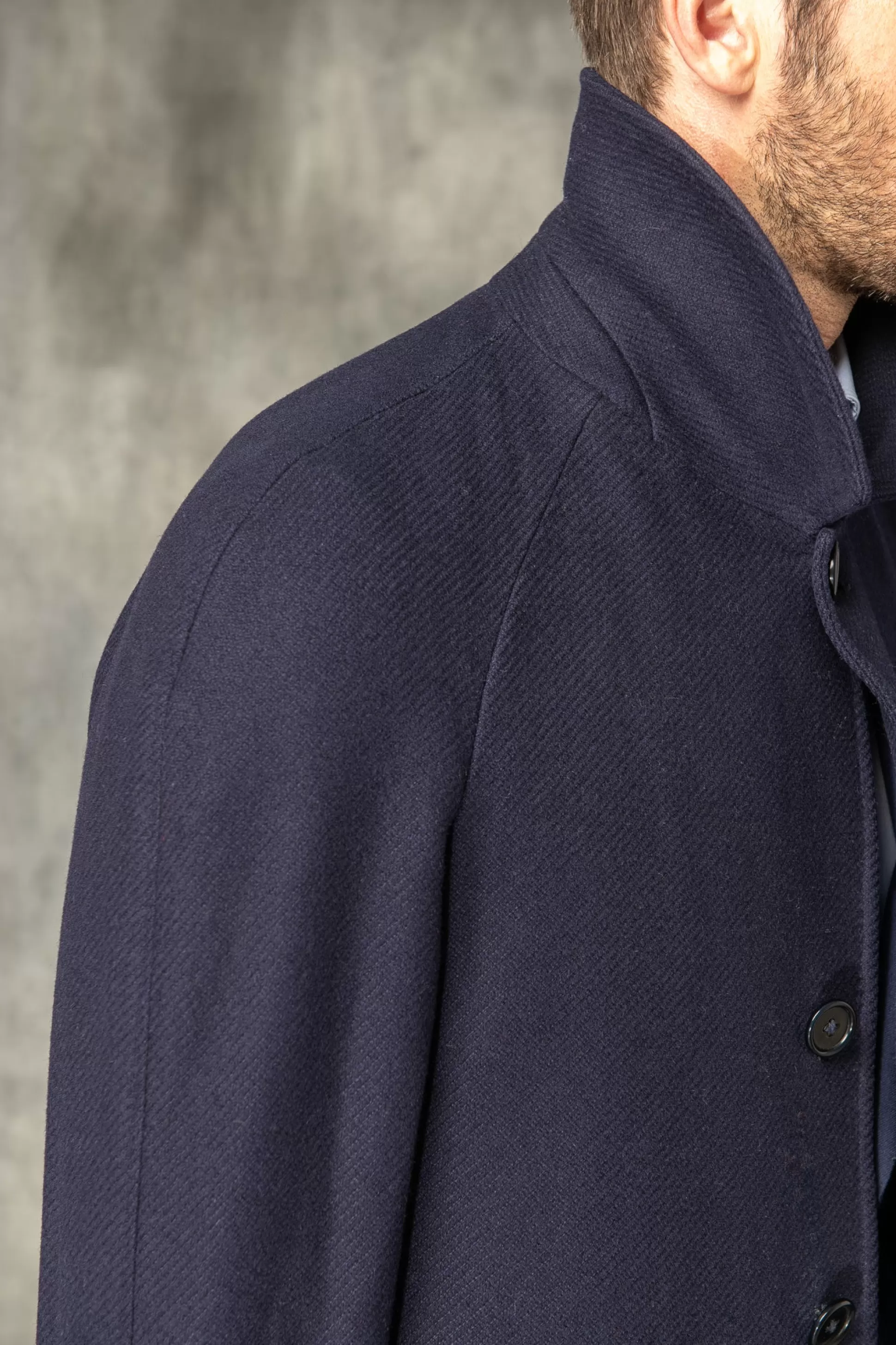Blue Raglan Coat In Loro Piana Wool – Made In Italy | Pini Parma Cheap