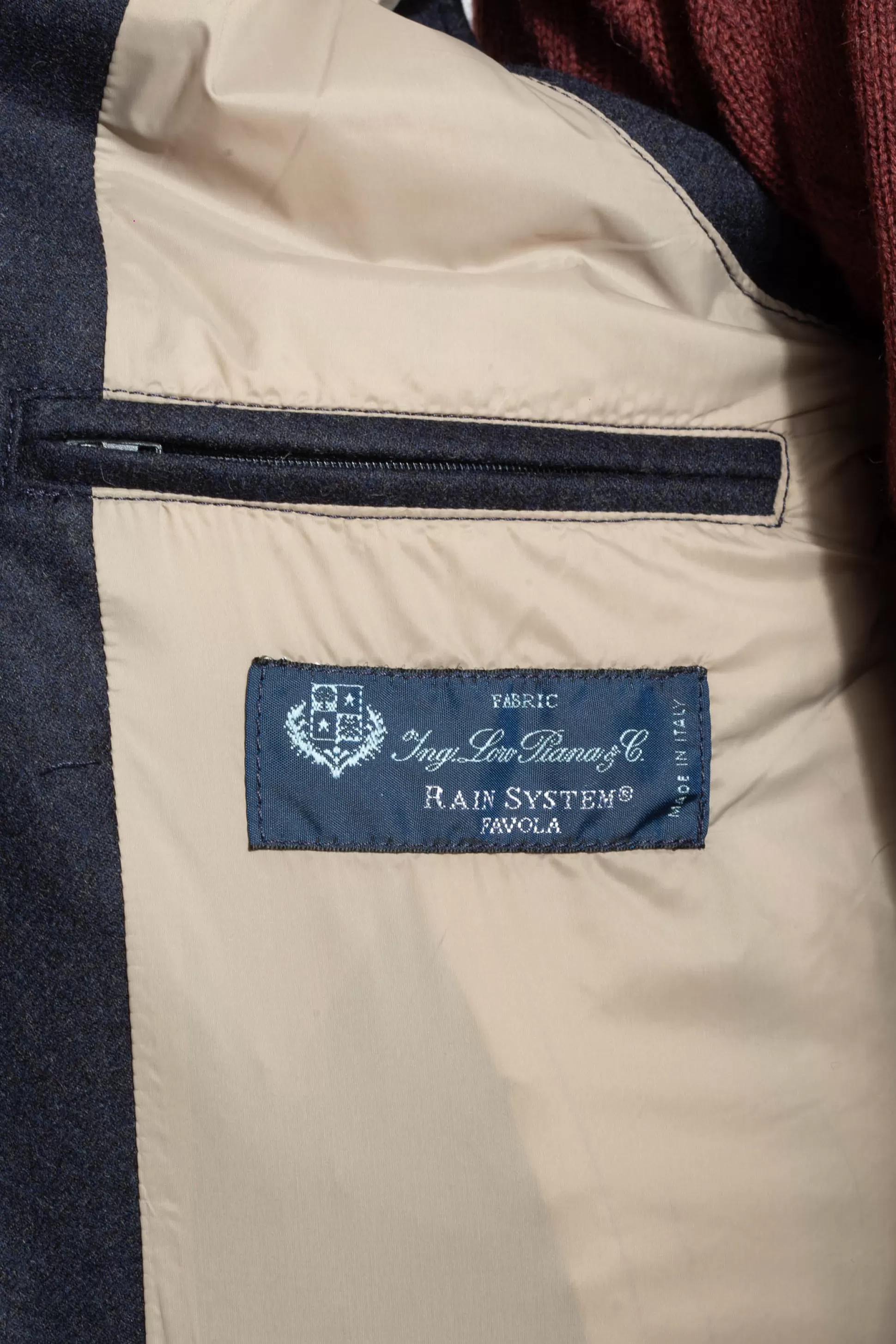Blue Vest With Zip In Loro Piana Wool With Rain System®– Made In Italy | Pini Parma Discount
