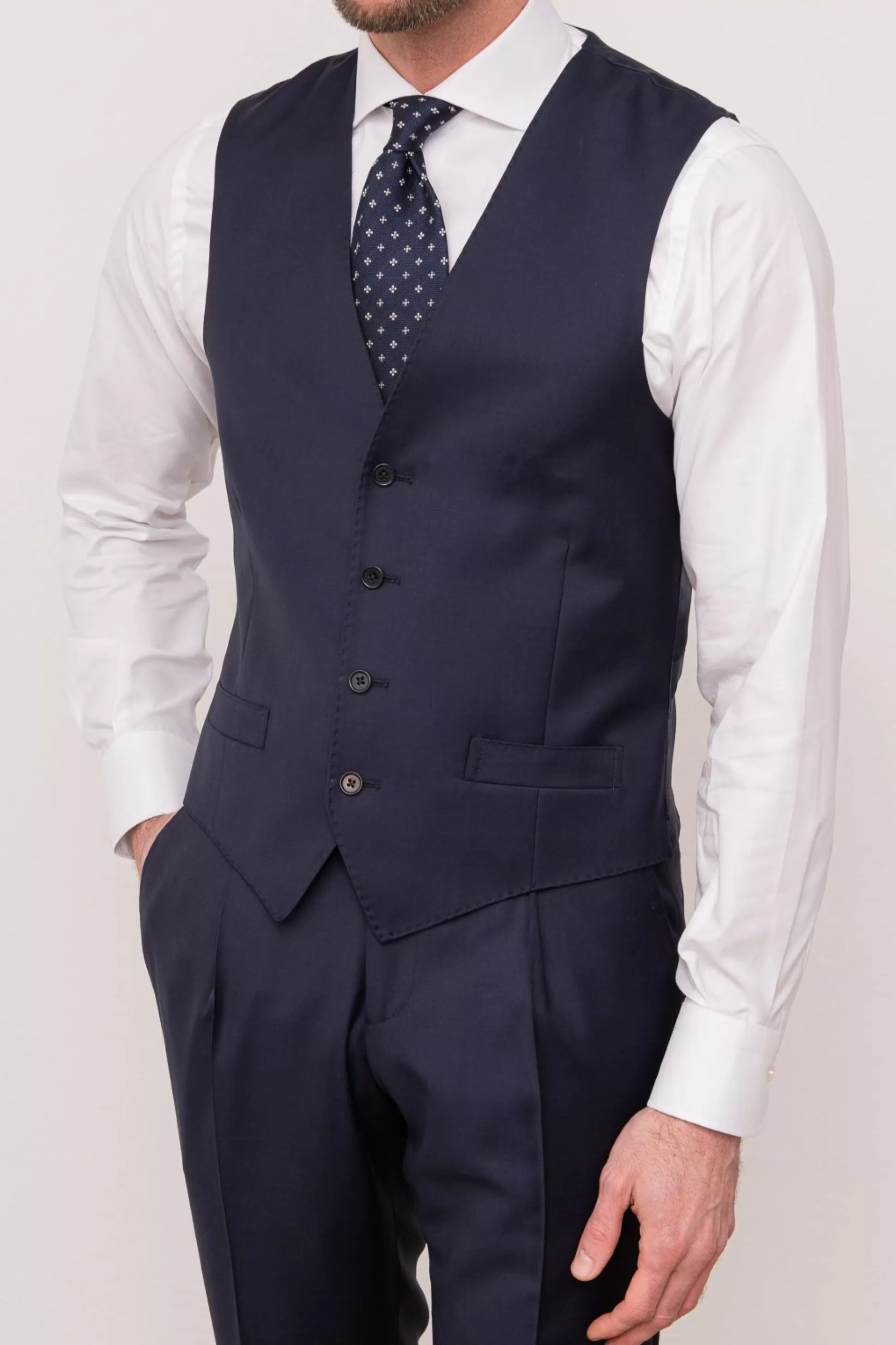 Blue Waistcoat - Made In Italy | Pini Parma Store