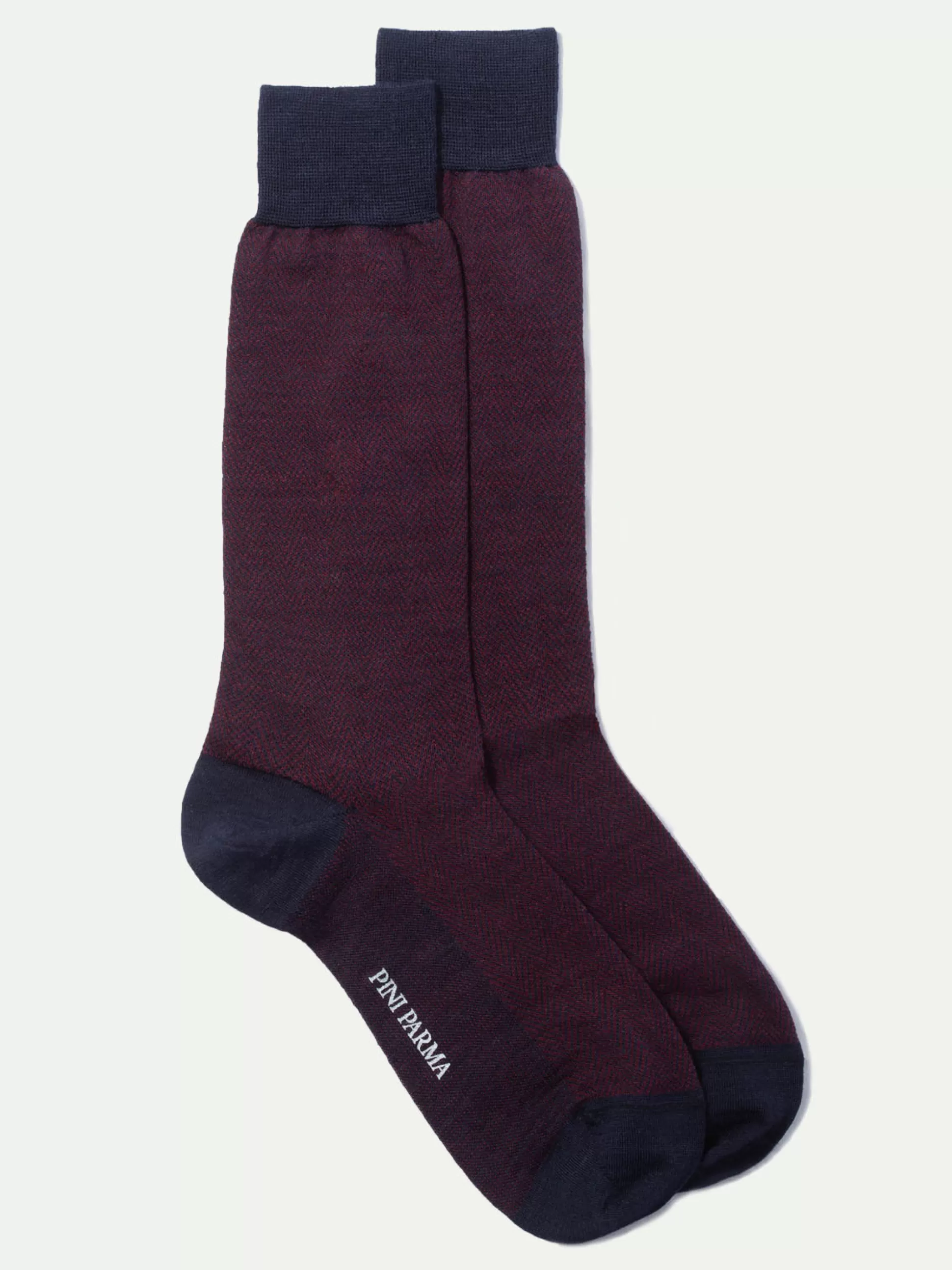 Bordeaux Herringbone Short Socks - Made In Italy | Pini Parma Cheap