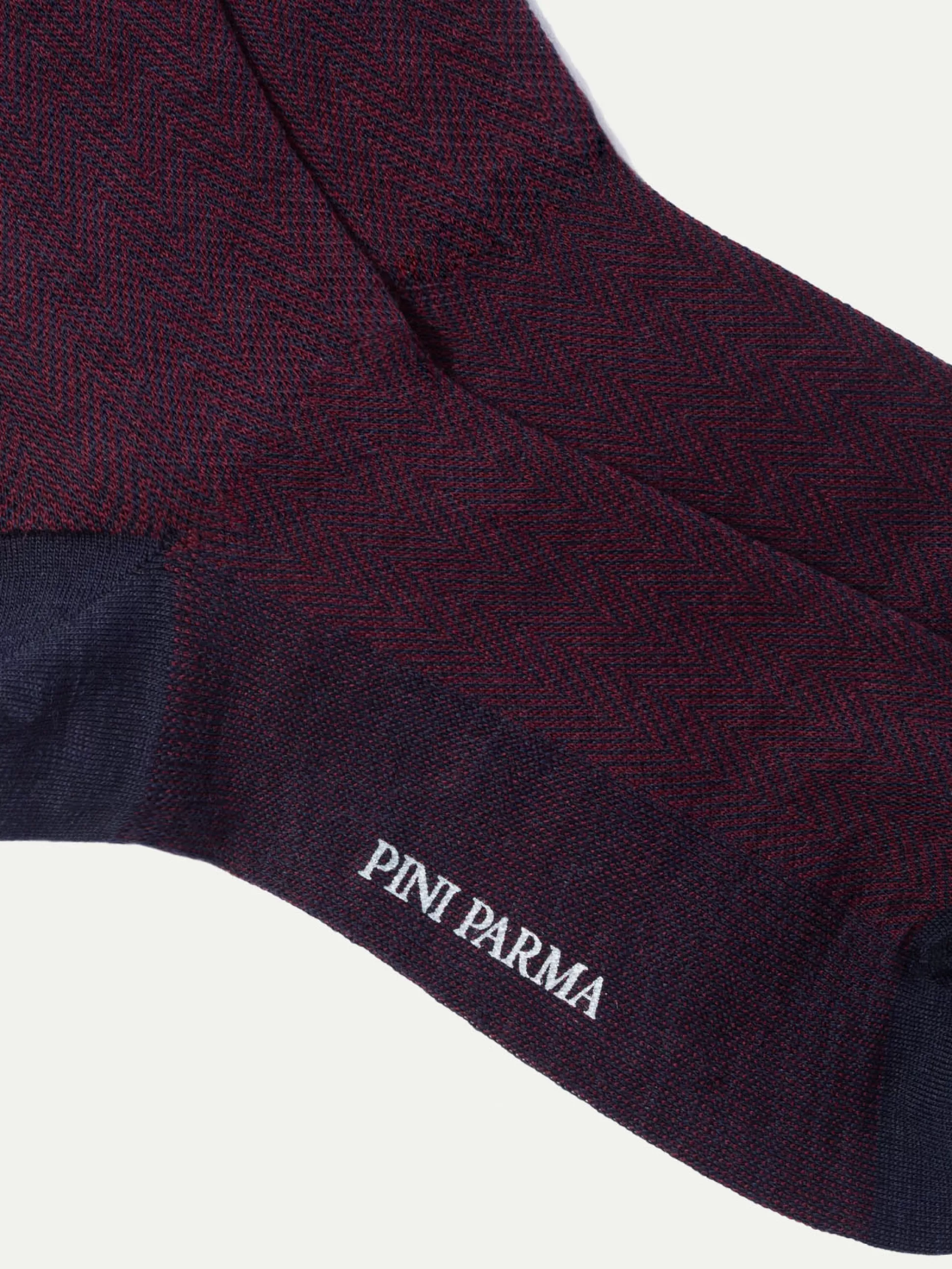 Bordeaux Herringbone Short Socks - Made In Italy | Pini Parma Cheap