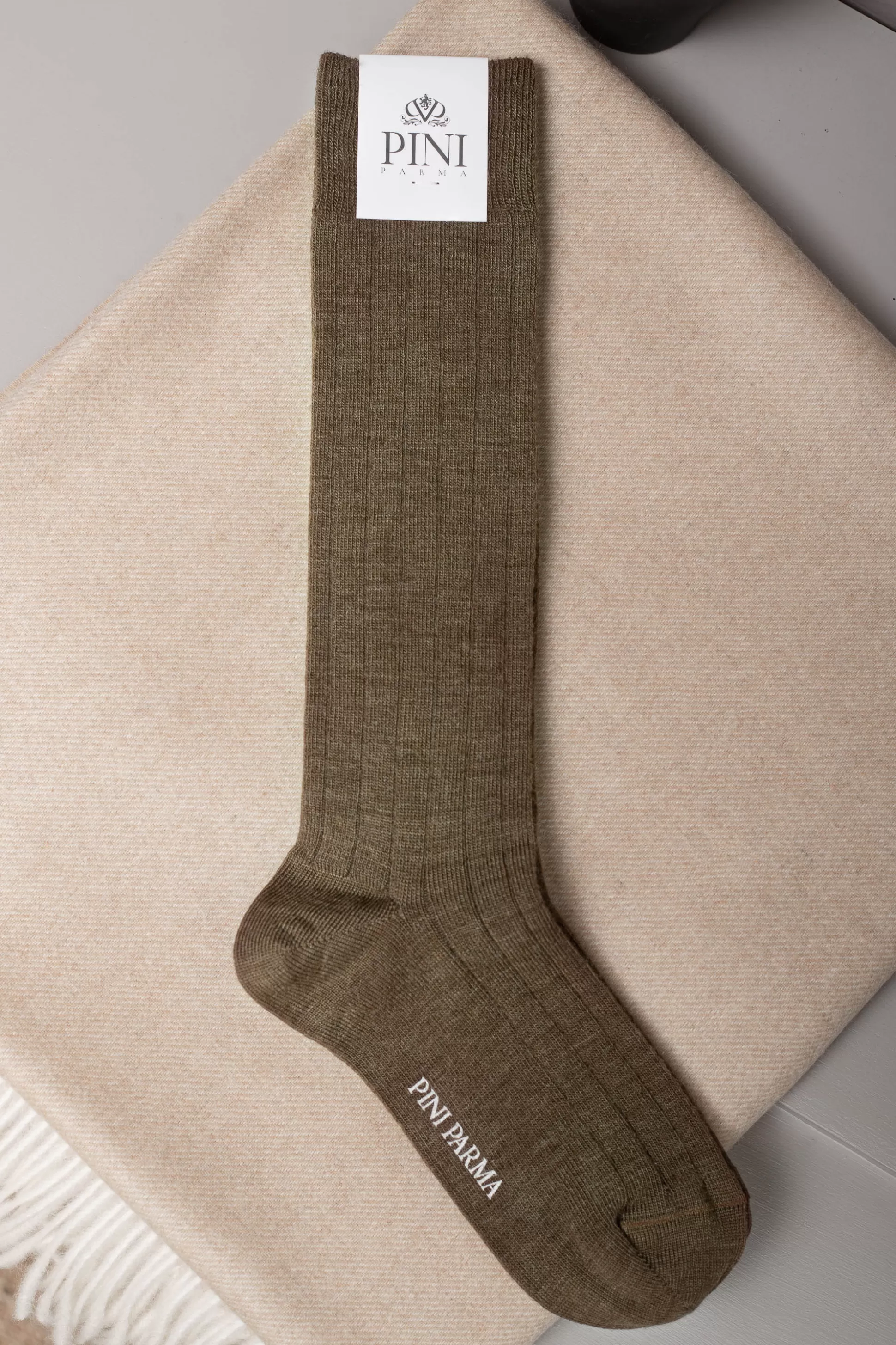 Brown - Super Durable Wool Short Socks - Made In Italy | Pini Parma Shop