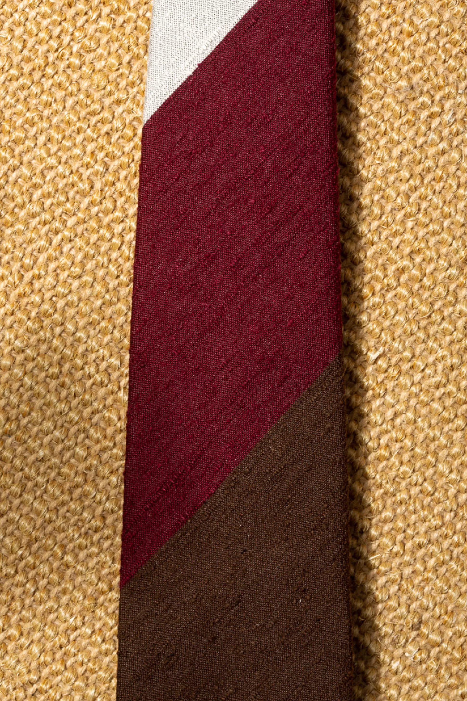 Brown And Bordeaux Shantung Tie - Hand Made In Italy | Pini Parma Sale