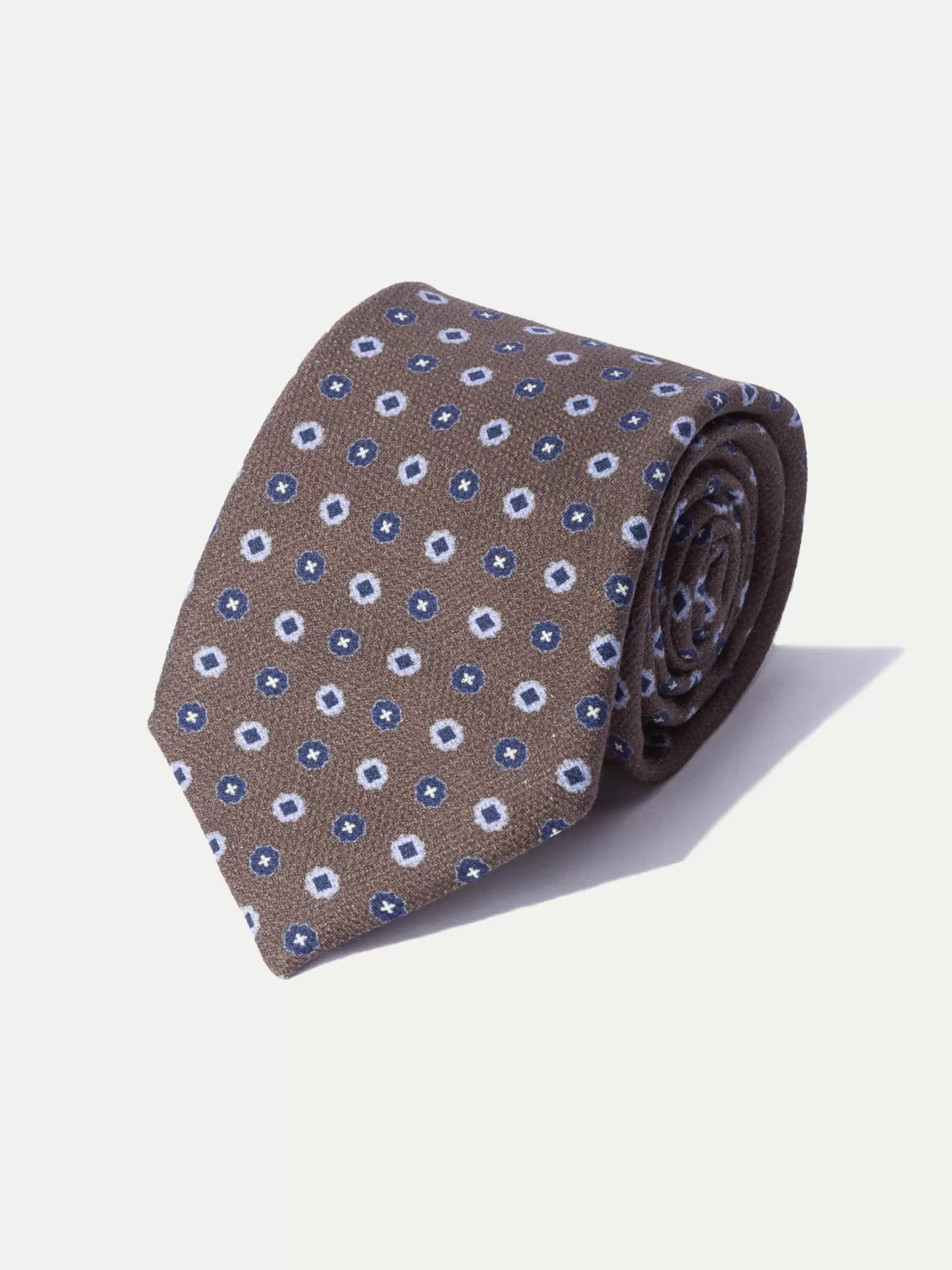 Brown Fancy Silk Tie - Made In Italy | Pini Parma Online