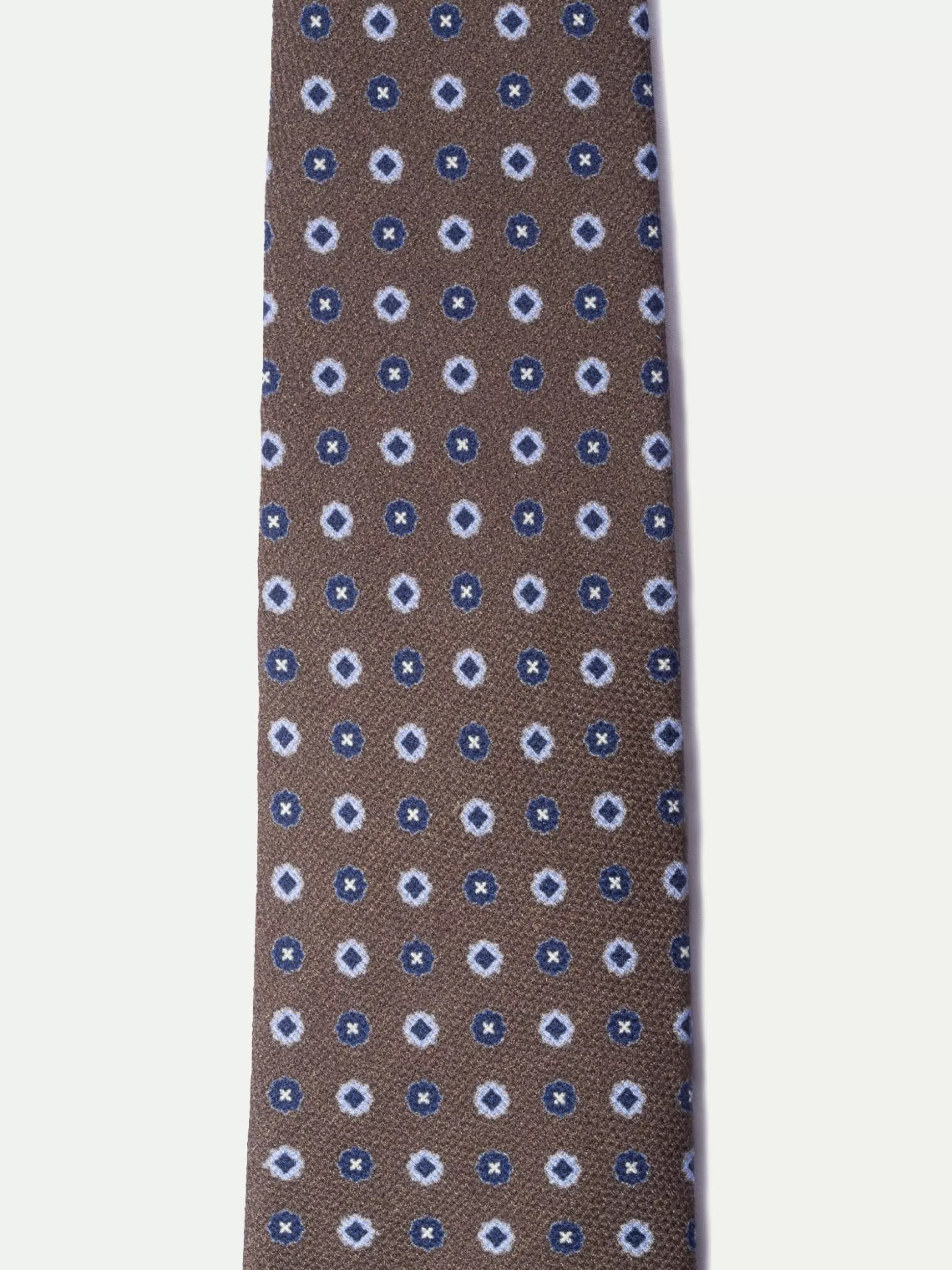 Brown Fancy Silk Tie - Made In Italy | Pini Parma Online