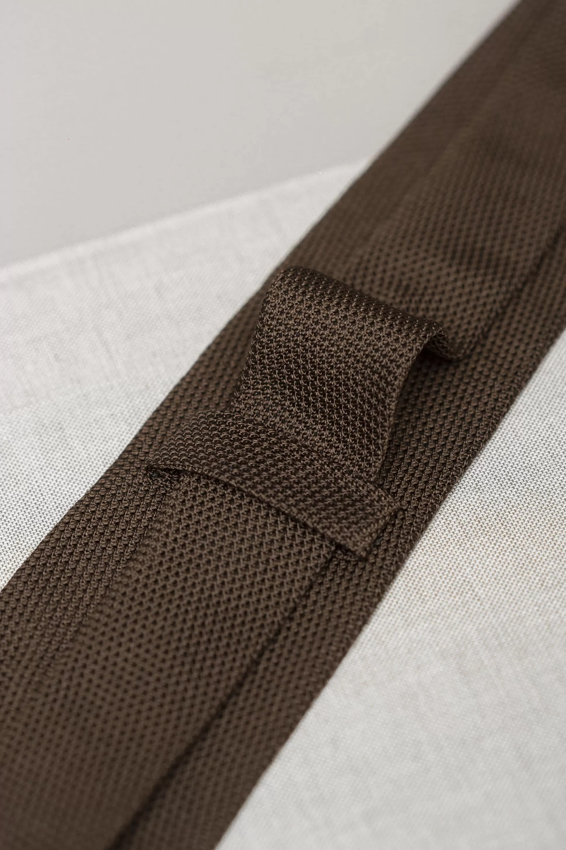 Brown Grenadine Silk Tie - Hand Made In Italy | Pini Parma Flash Sale