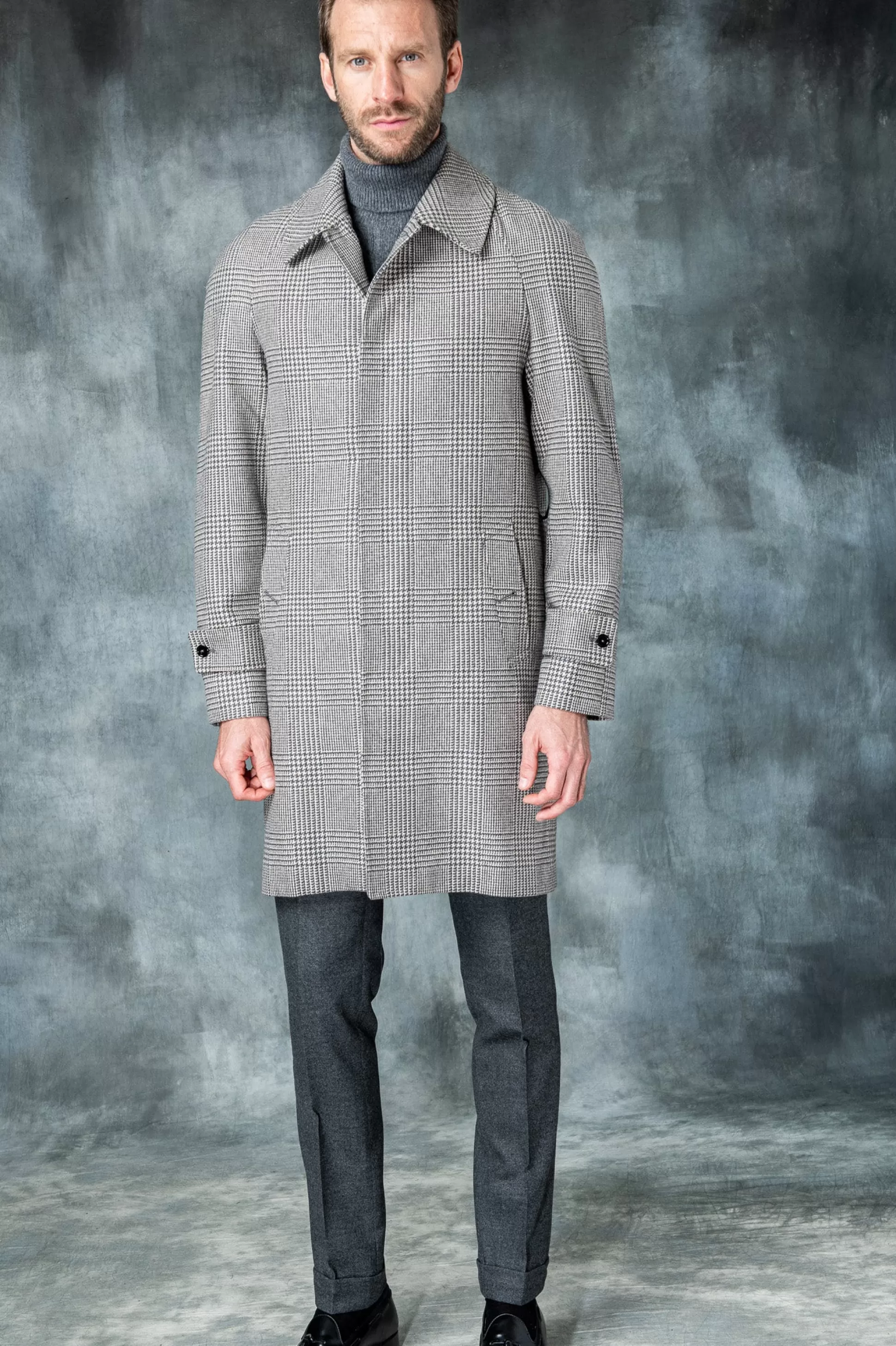 Brown Prince Of Wales Raglan Coat – Made In Italy | Pini Parma Best Sale