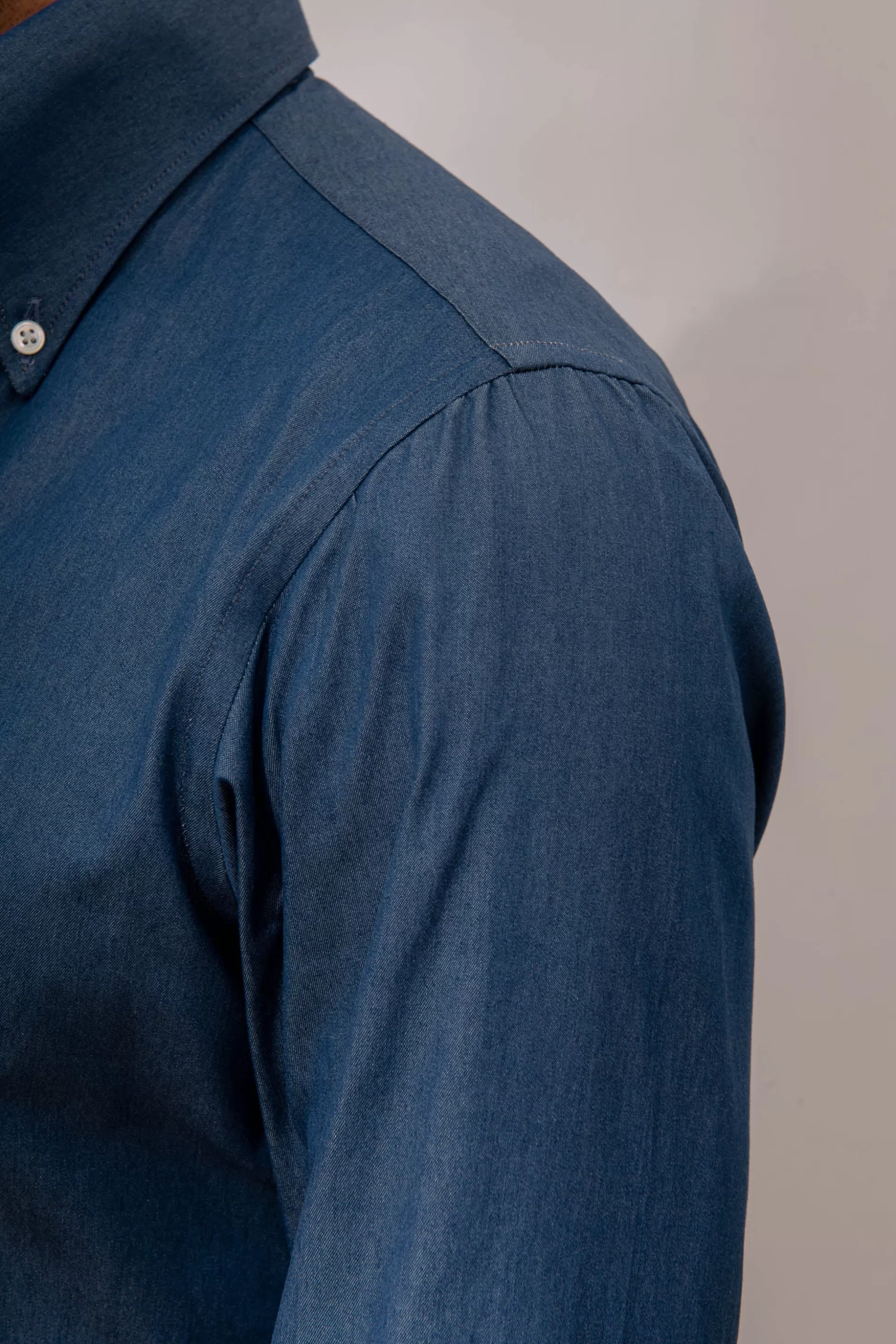 Button Down Denim Shirt "Sartoriale Collection" - Made In Italy | Pini Parma Hot