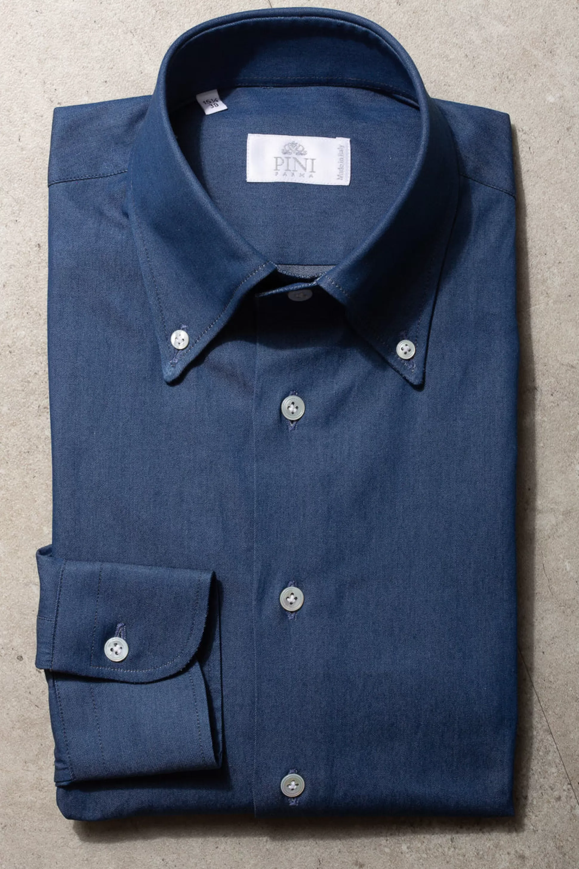 Button Down Denim Shirt "Sartoriale Collection" - Made In Italy | Pini Parma Hot
