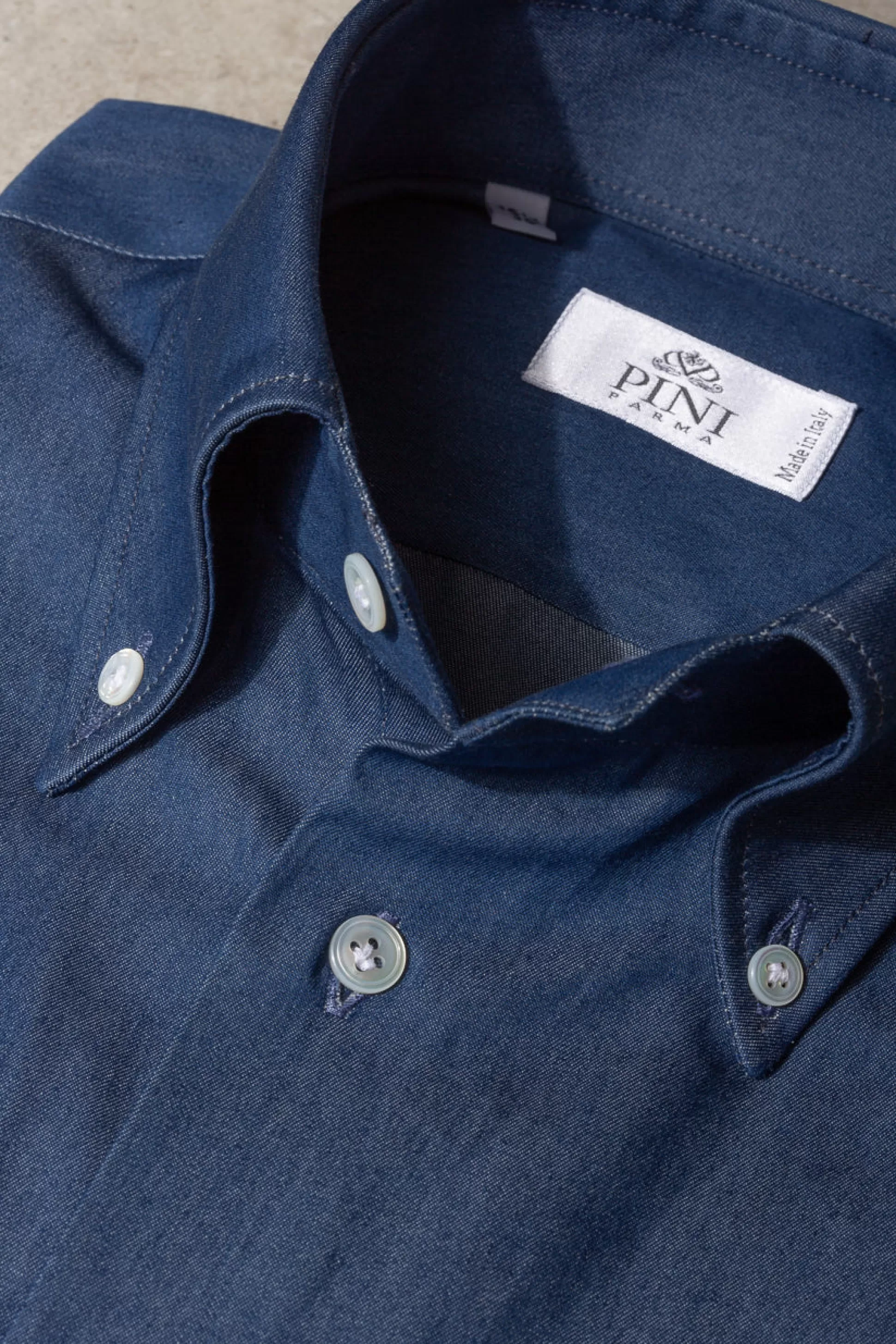 Button Down Denim Shirt "Sartoriale Collection" - Made In Italy | Pini Parma Hot