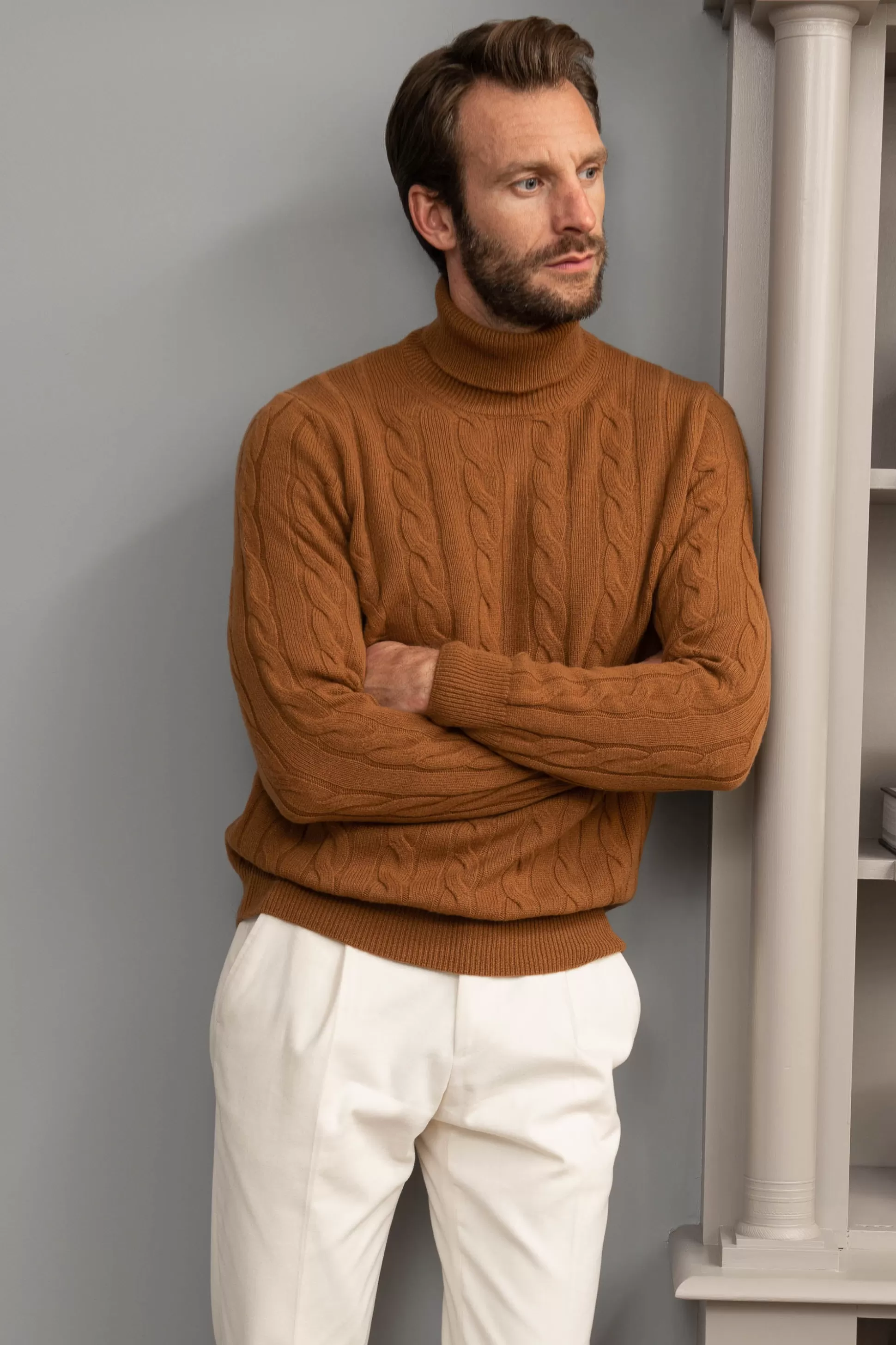 Cognac Turtleneck – Made In Italy | Pini Parma Flash Sale