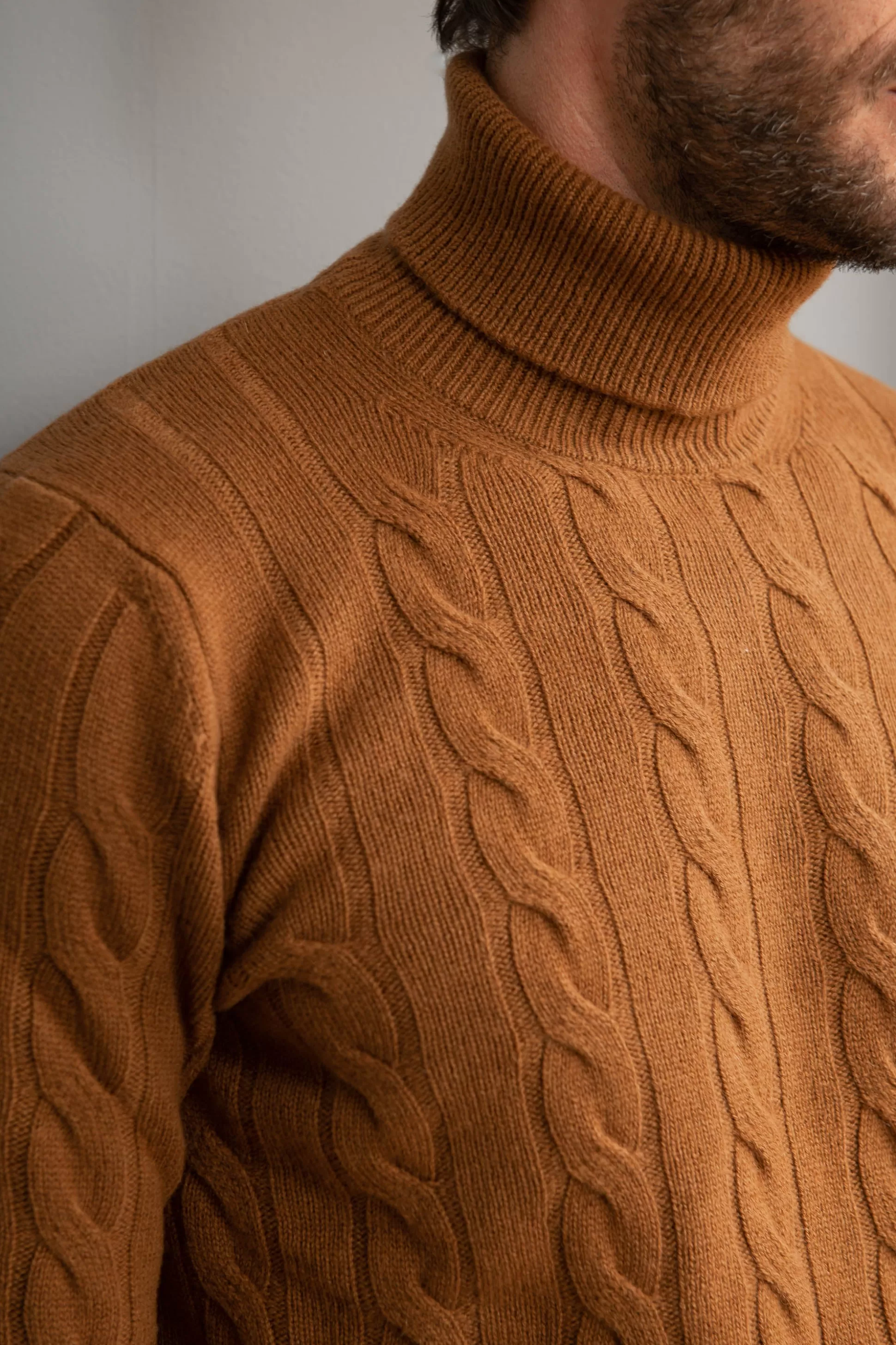 Cognac Turtleneck – Made In Italy | Pini Parma Flash Sale