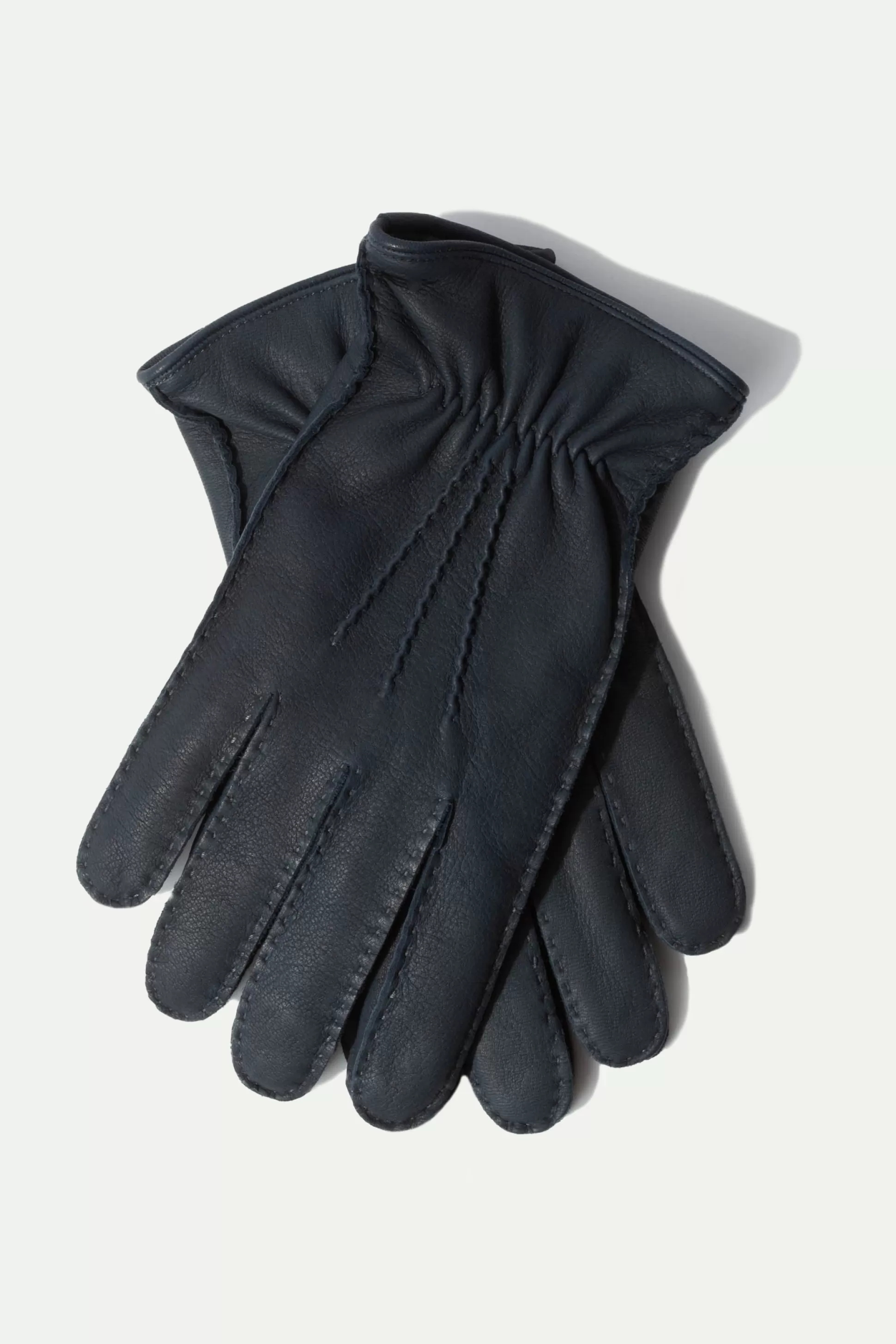 Dusty Blue Cashmere Lined Deerskin Leather Gloves - Made In Italy | Pini Parma Shop