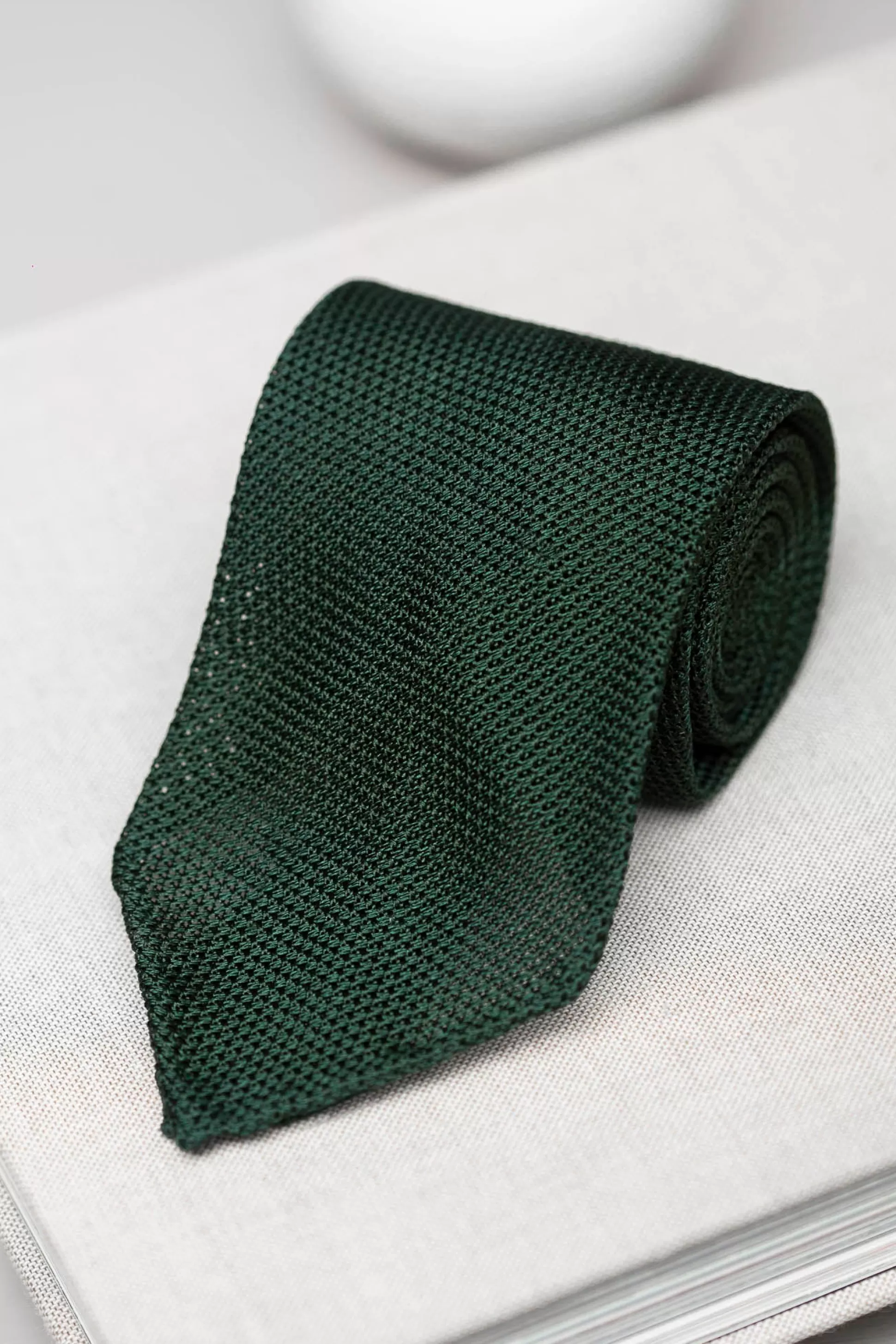 Green Grenadine Silk Tie - Hand Made In Italy | Pini Parma Sale