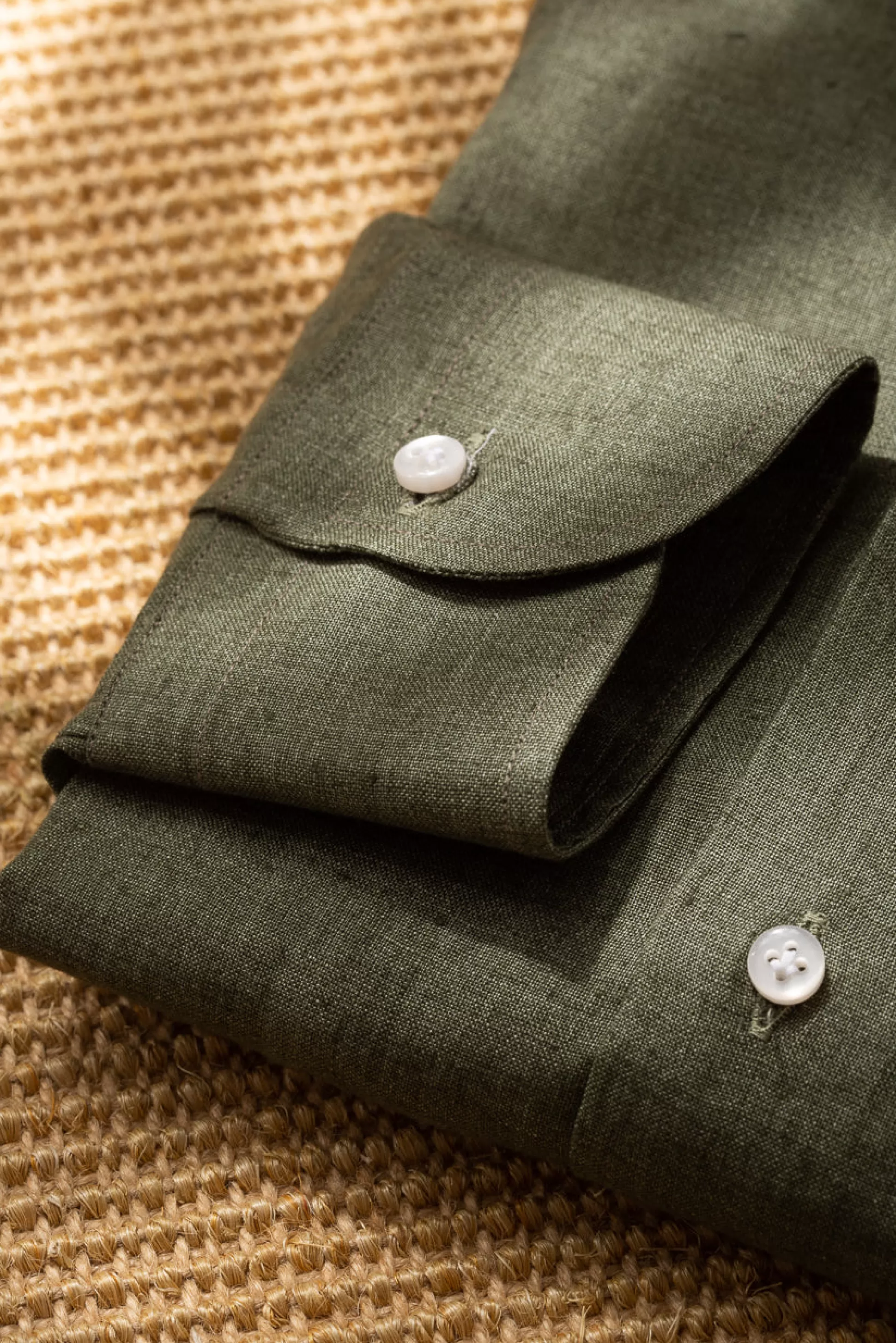 Green Linen Shirt - Made In Italy | Pini Parma Fashion