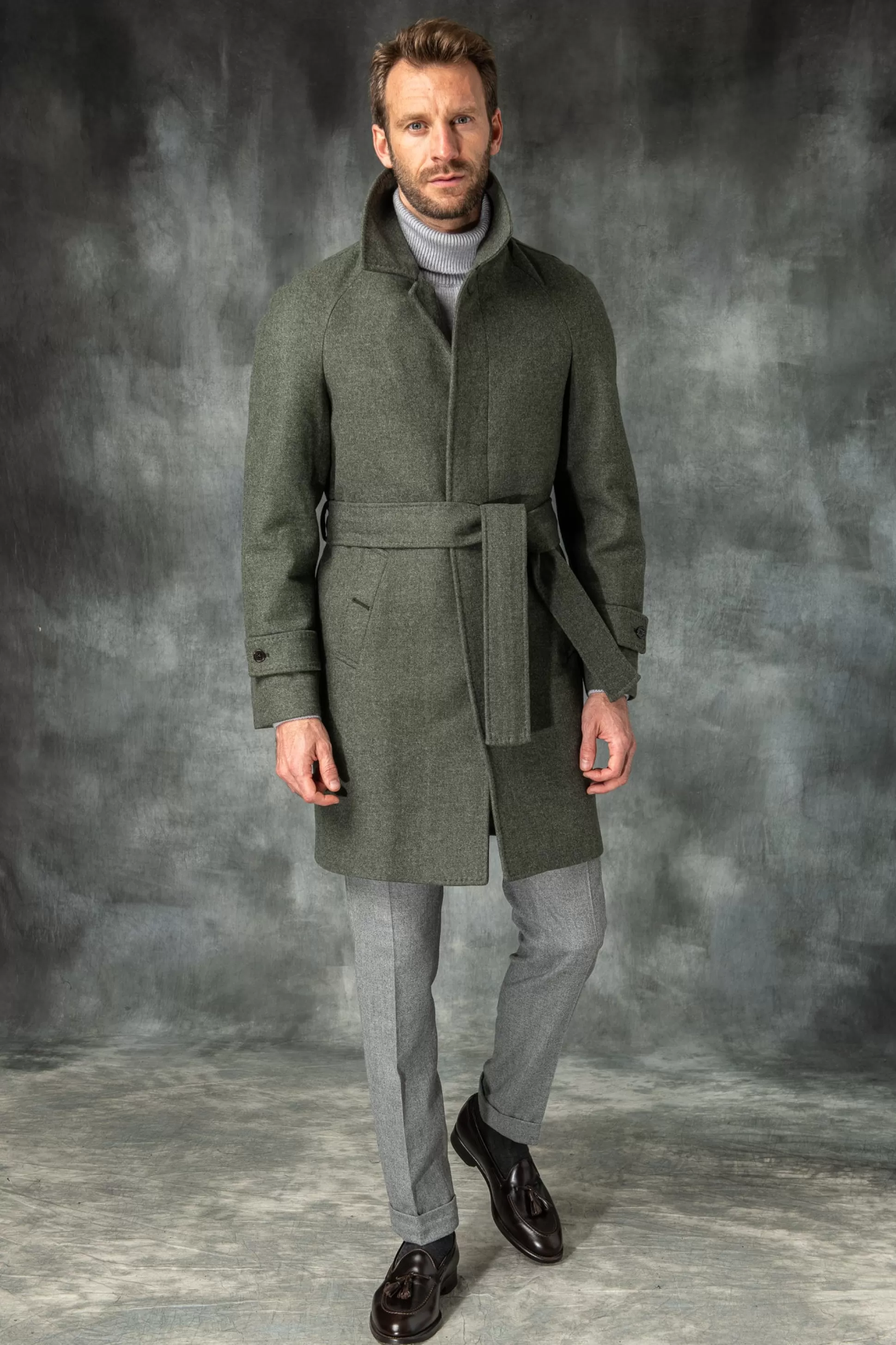 Green Raglan Coat – Made In Italy | Pini Parma Store