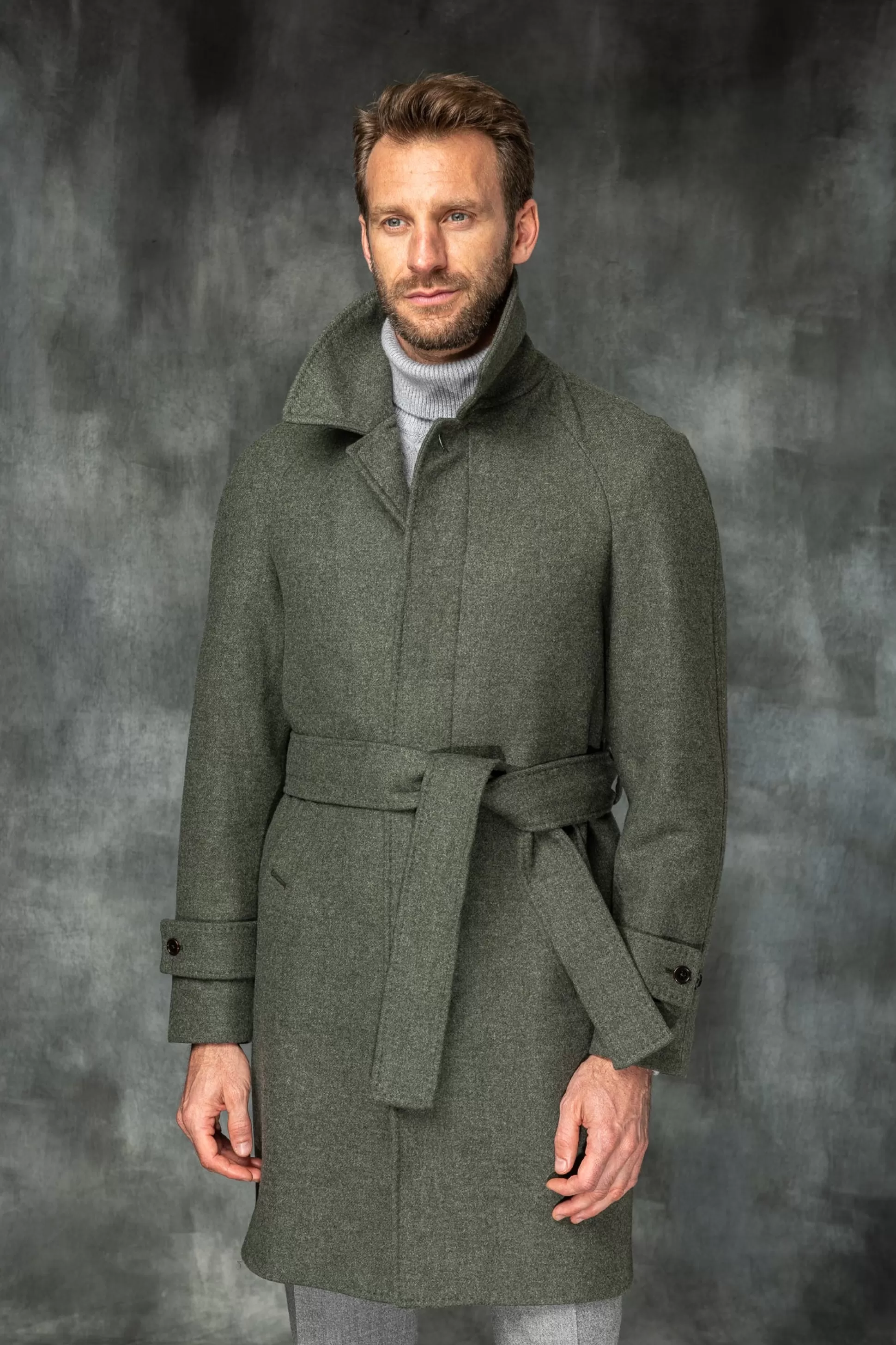 Green Raglan Coat – Made In Italy | Pini Parma Store