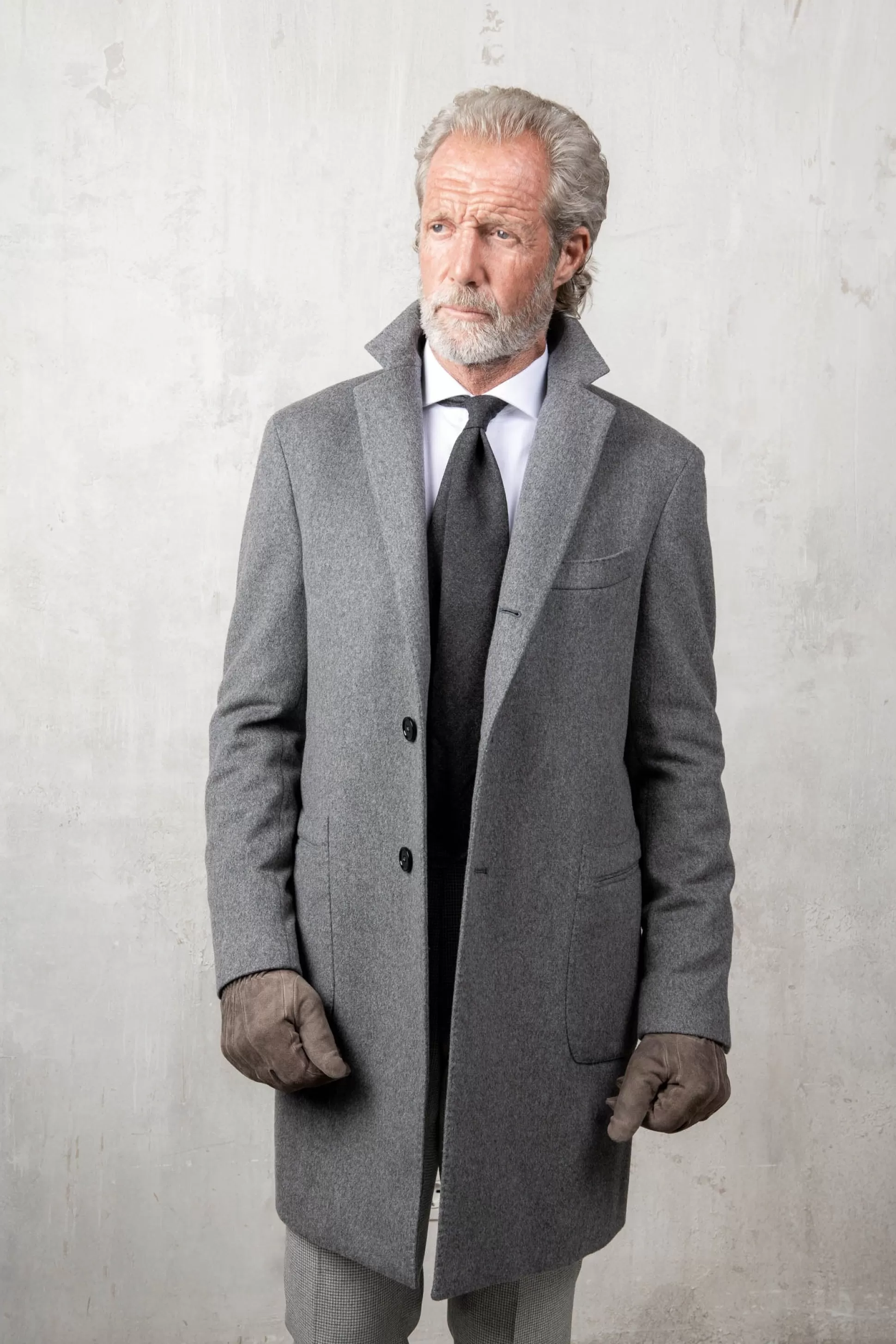 Grey Coat In Loro Piana Wool – Made In Italy | Pini Parma Discount
