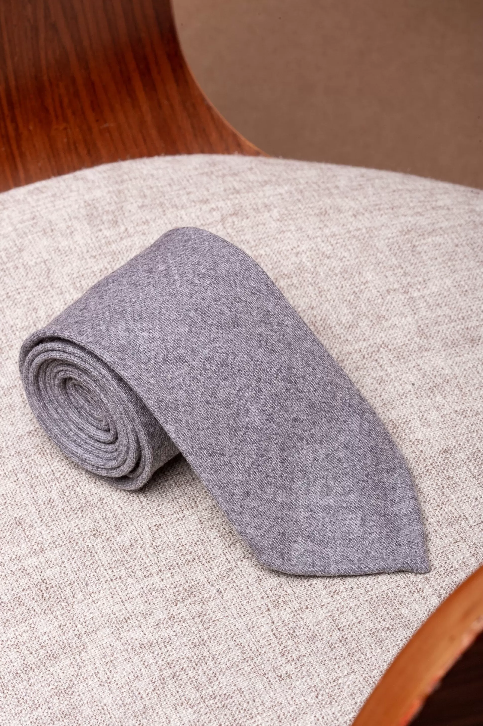 Grey Flannel Tie - Hand Made In Italy | Pini Parma Sale