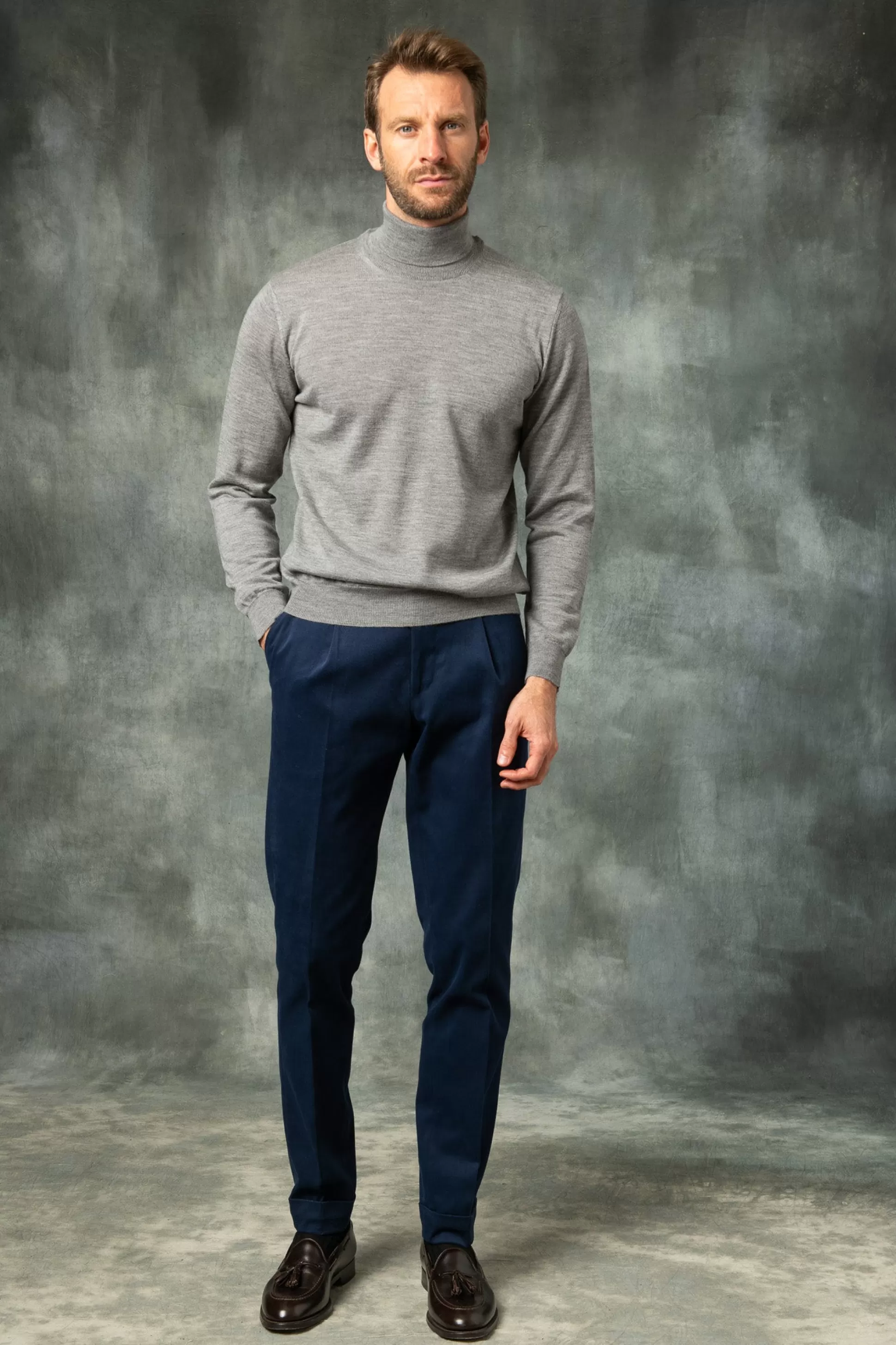 Grey Merino Turtleneck – Made In Italy | Pini Parma Cheap