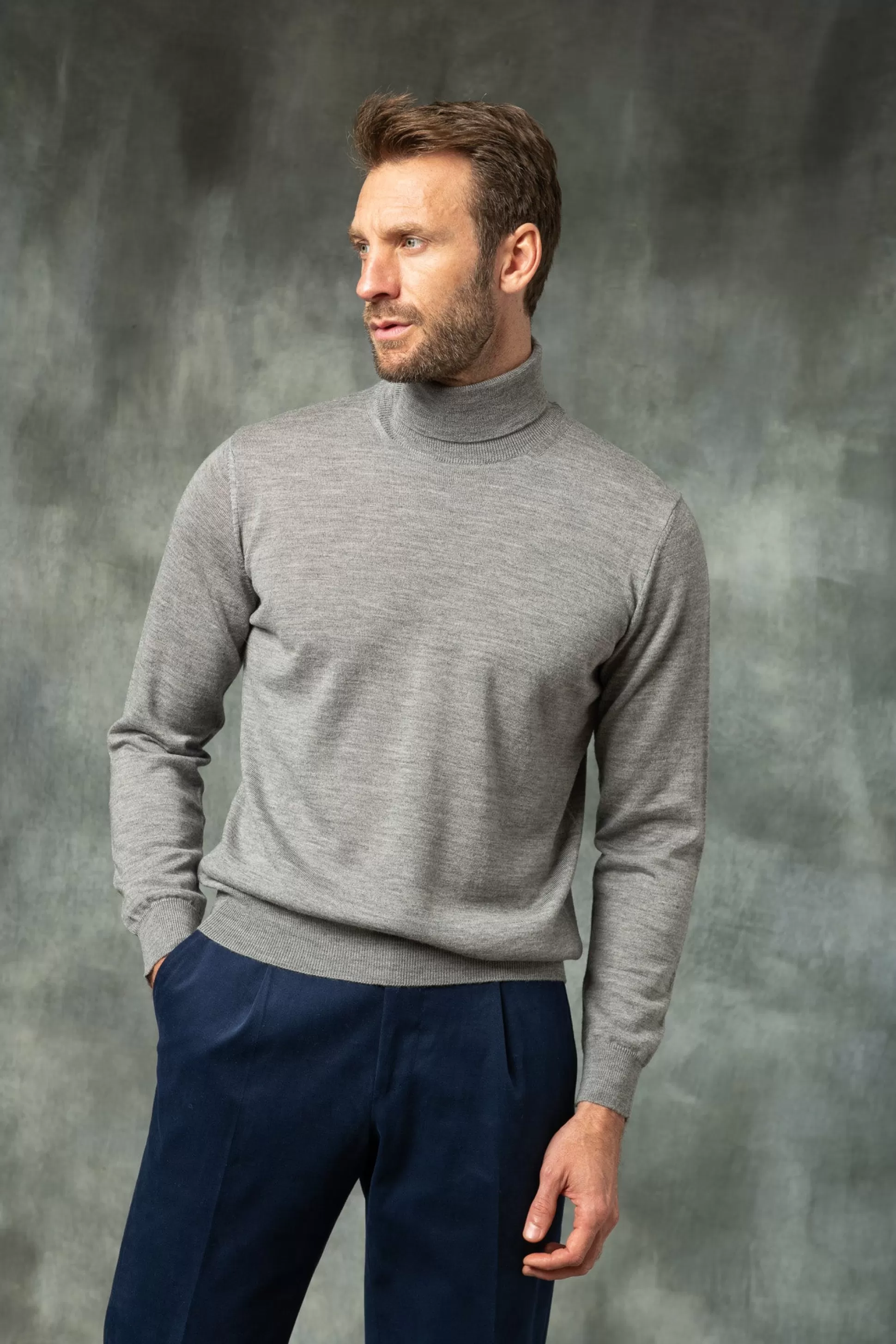 Grey Merino Turtleneck – Made In Italy | Pini Parma Cheap