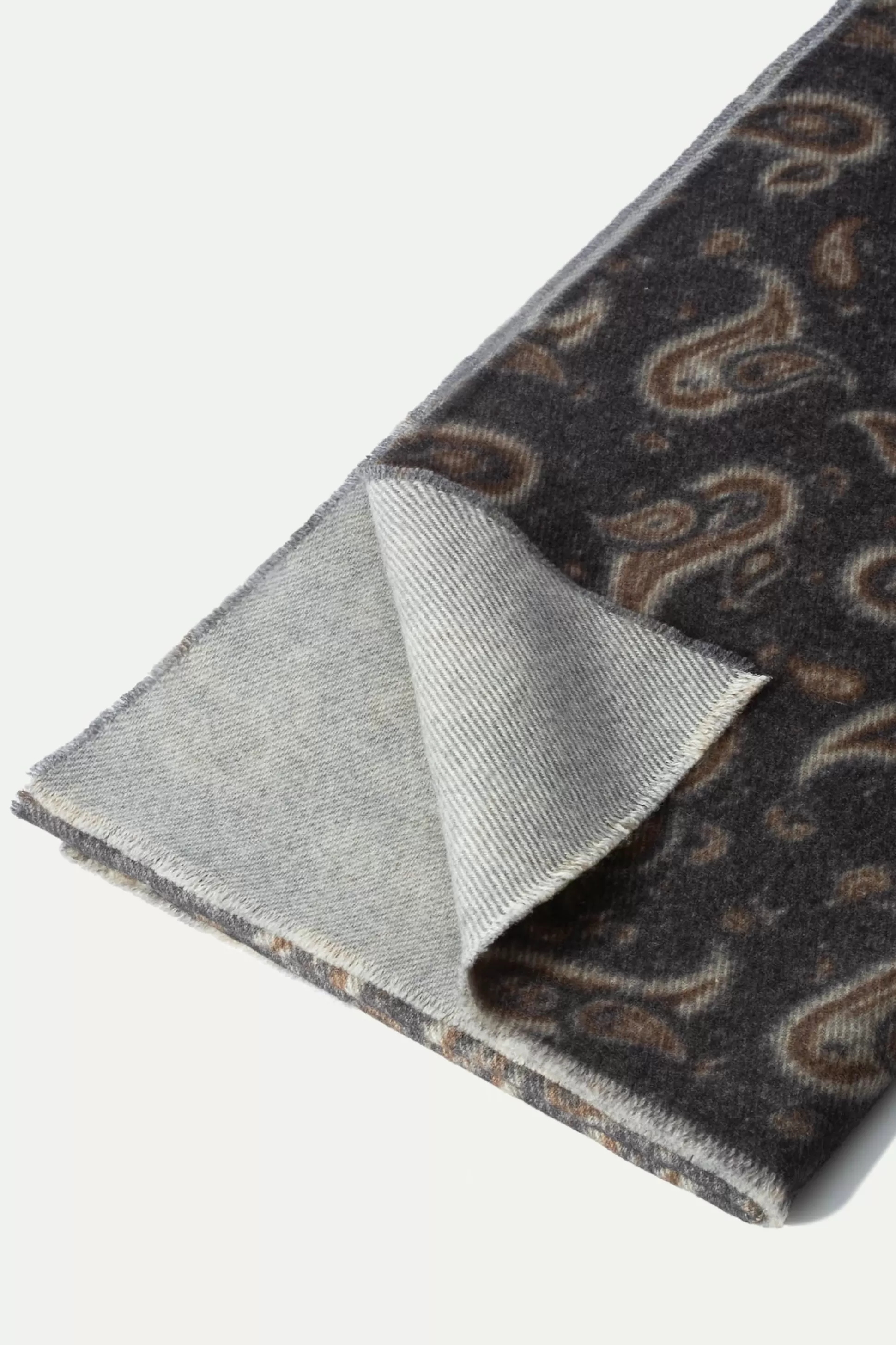 Grey Paisley Reversible Scarf - Made In Italy | Pini Parma Outlet