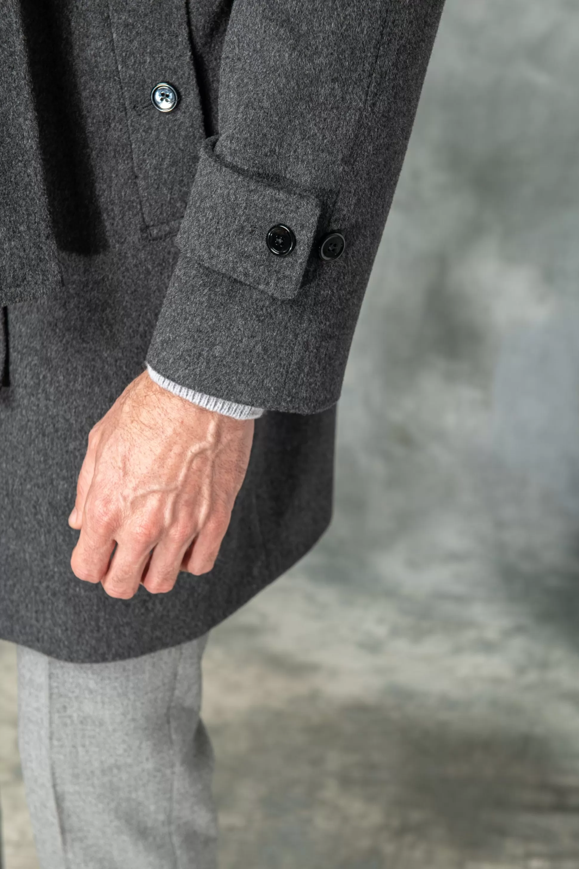 Grey Raglan Coat In Loro Piana Wool – Made In Italy | Pini Parma Store