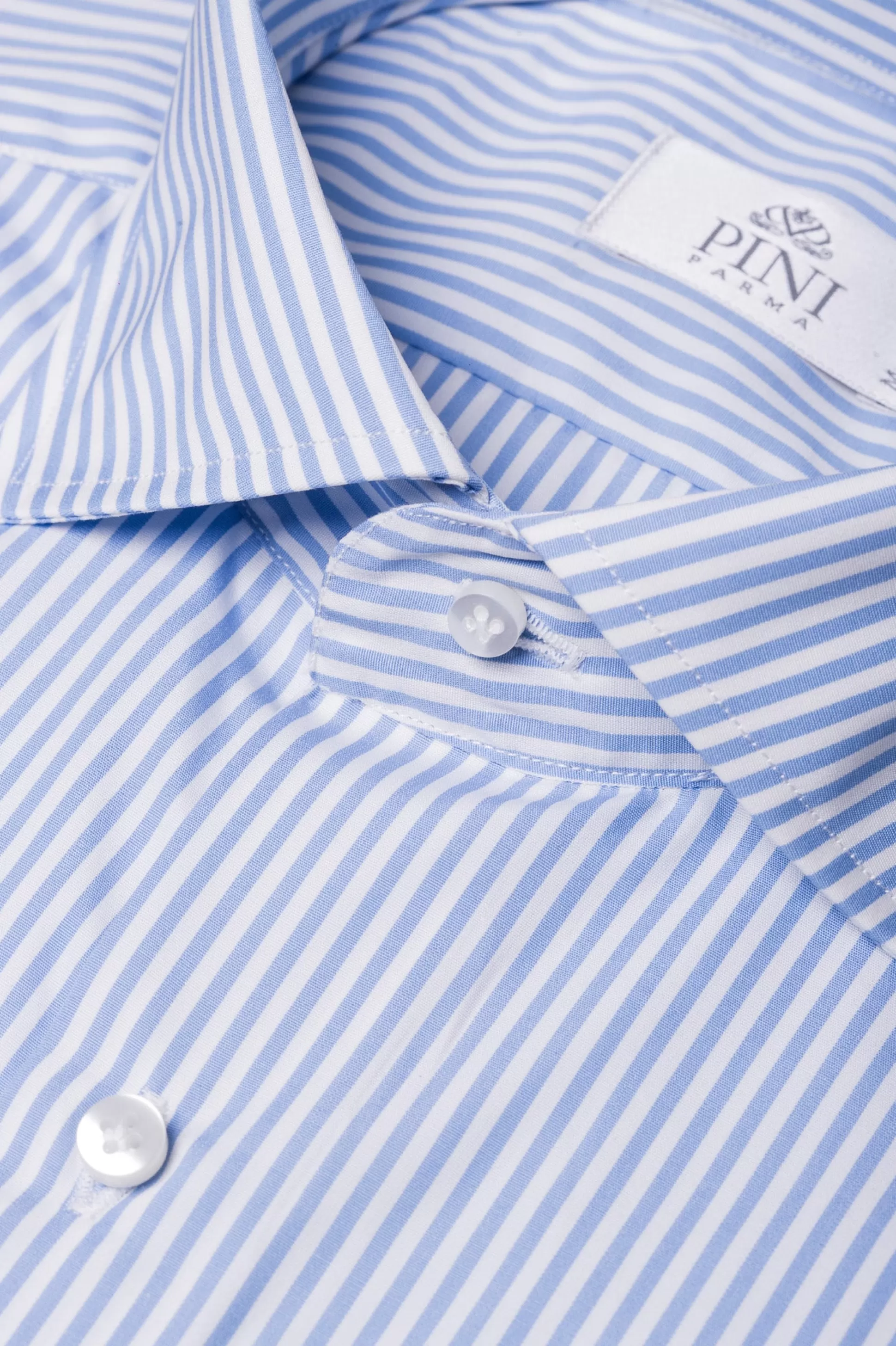 Light Blue Striped Shirt - Made In Italy | Pini Parma New