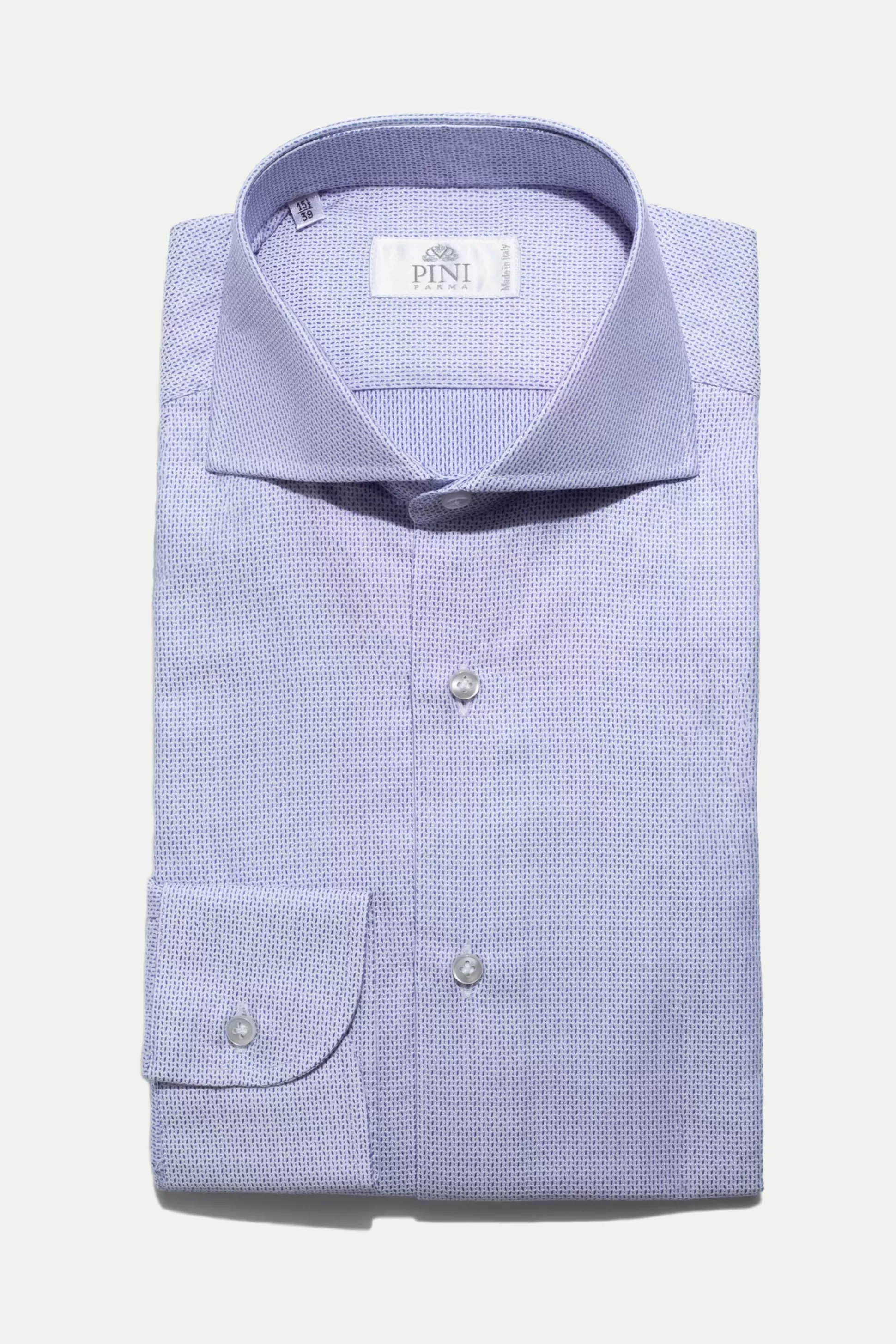 Light Blue Textured Shirt - Made In Italy | Pini Parma Online