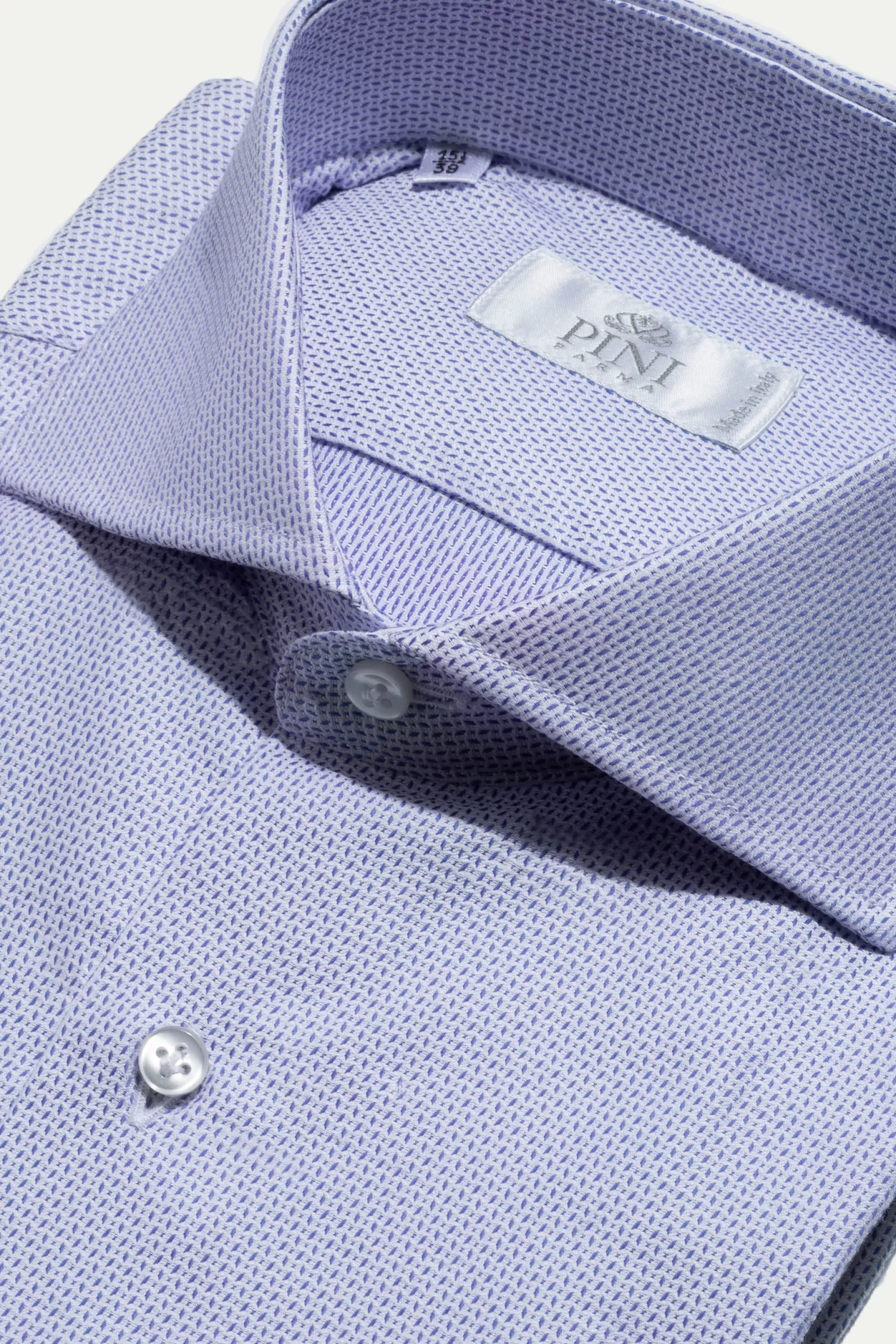 Light Blue Textured Shirt - Made In Italy | Pini Parma Online