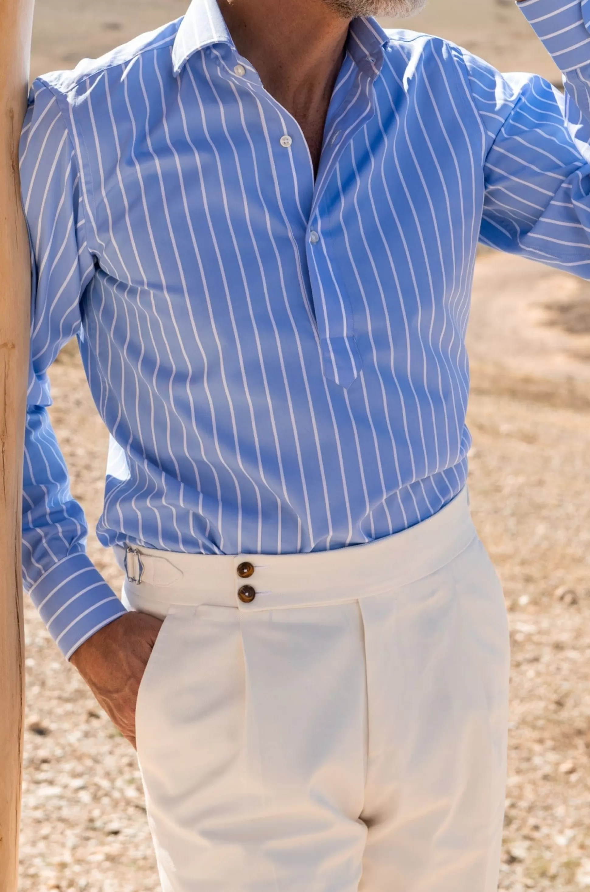 Portofino Popover Shirt - Made In Italy | Pini Parma Flash Sale