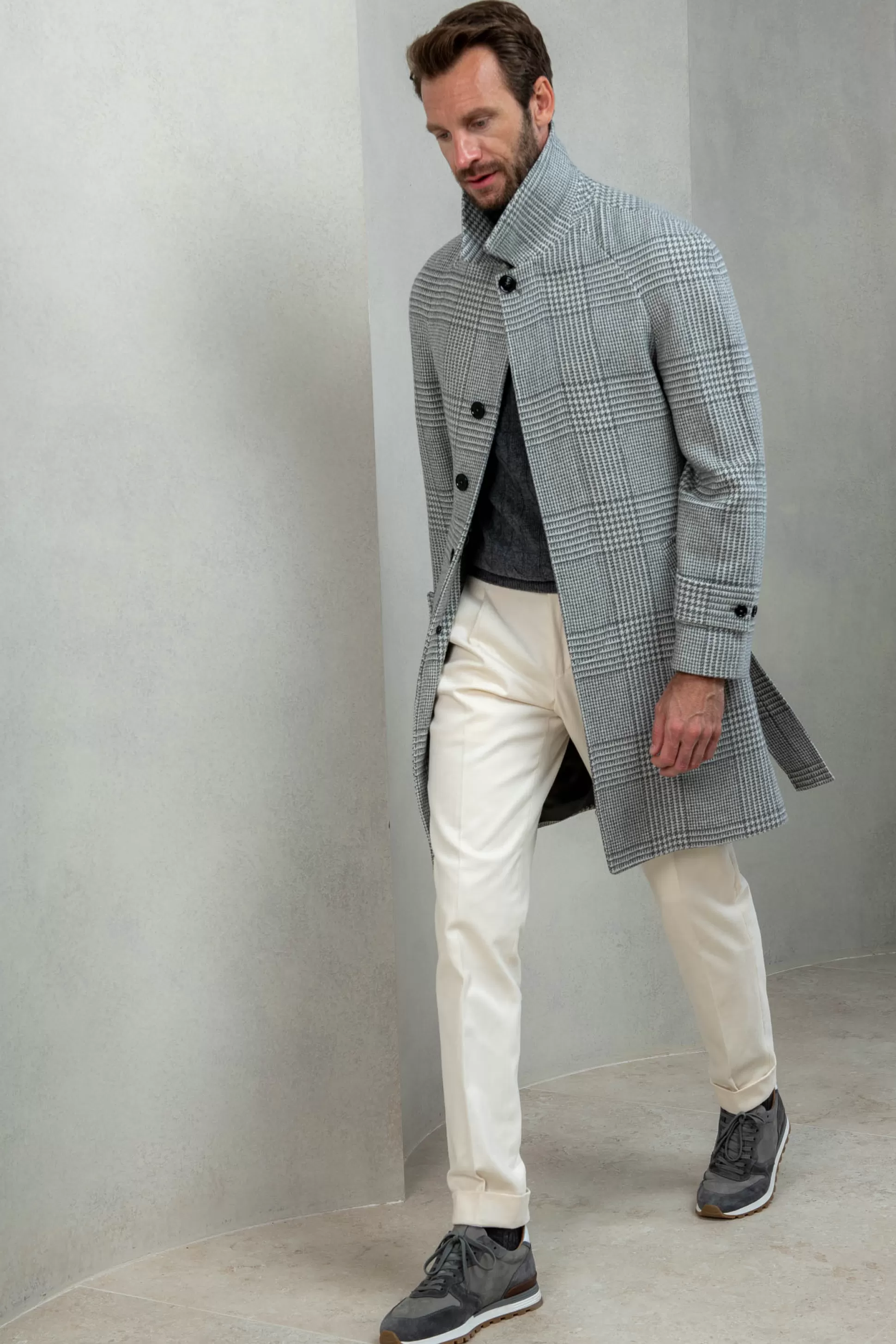 Prince Of Wales Raglan Coat – Made In Italy | Pini Parma New