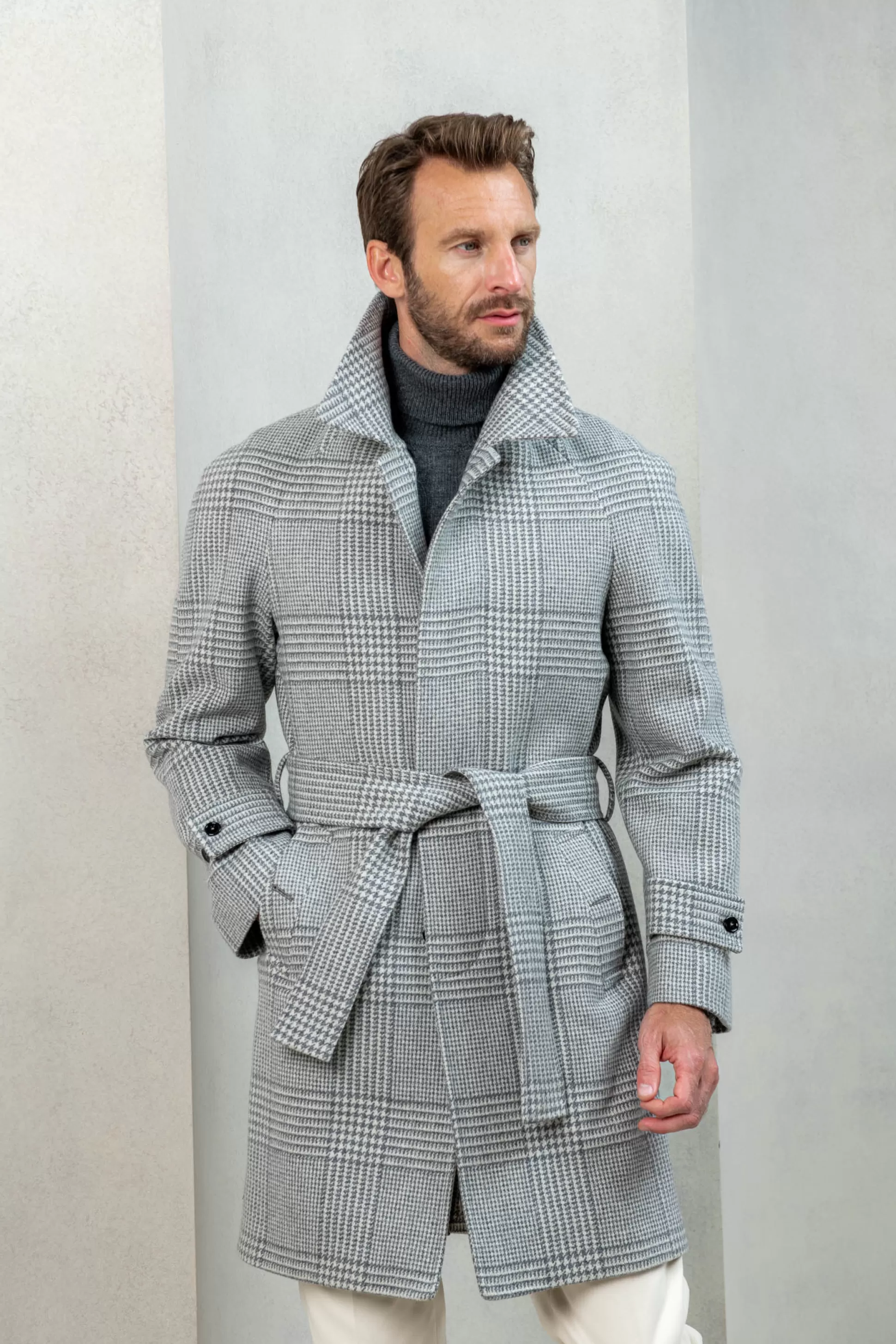 Prince Of Wales Raglan Coat – Made In Italy | Pini Parma New