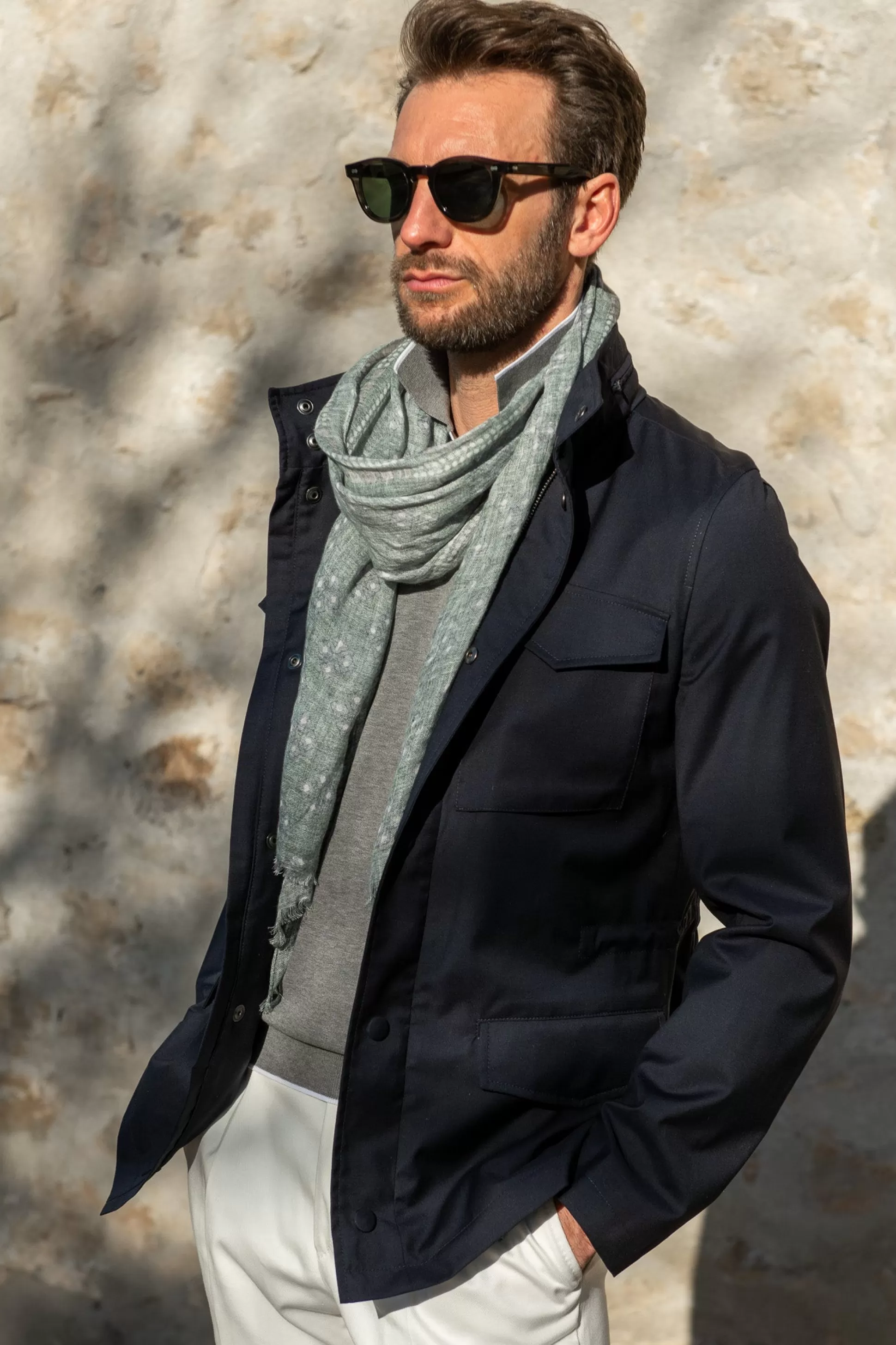 Sage Linen Scarf - Made In Italy | Pini Parma Best