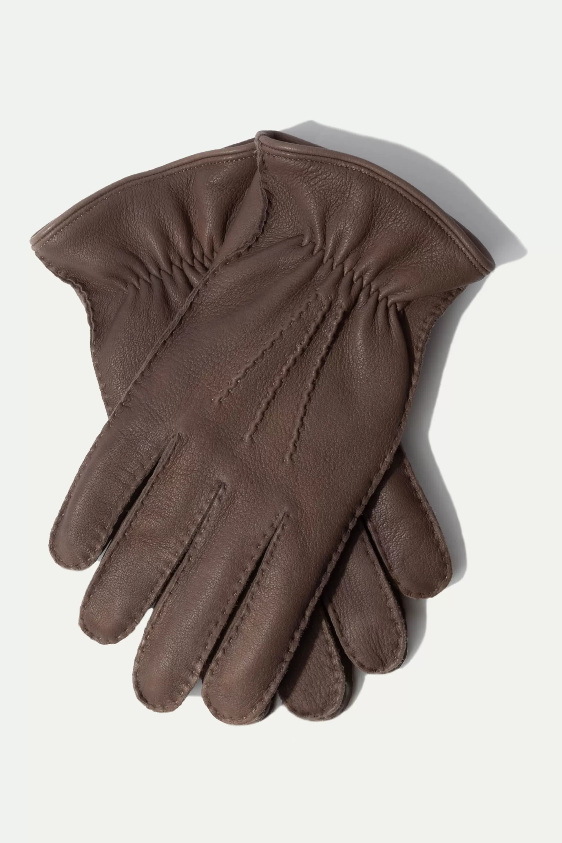 Taupe Cashmere Lined Deerskin Leather Gloves - Made In Italy | Pini Parma Flash Sale