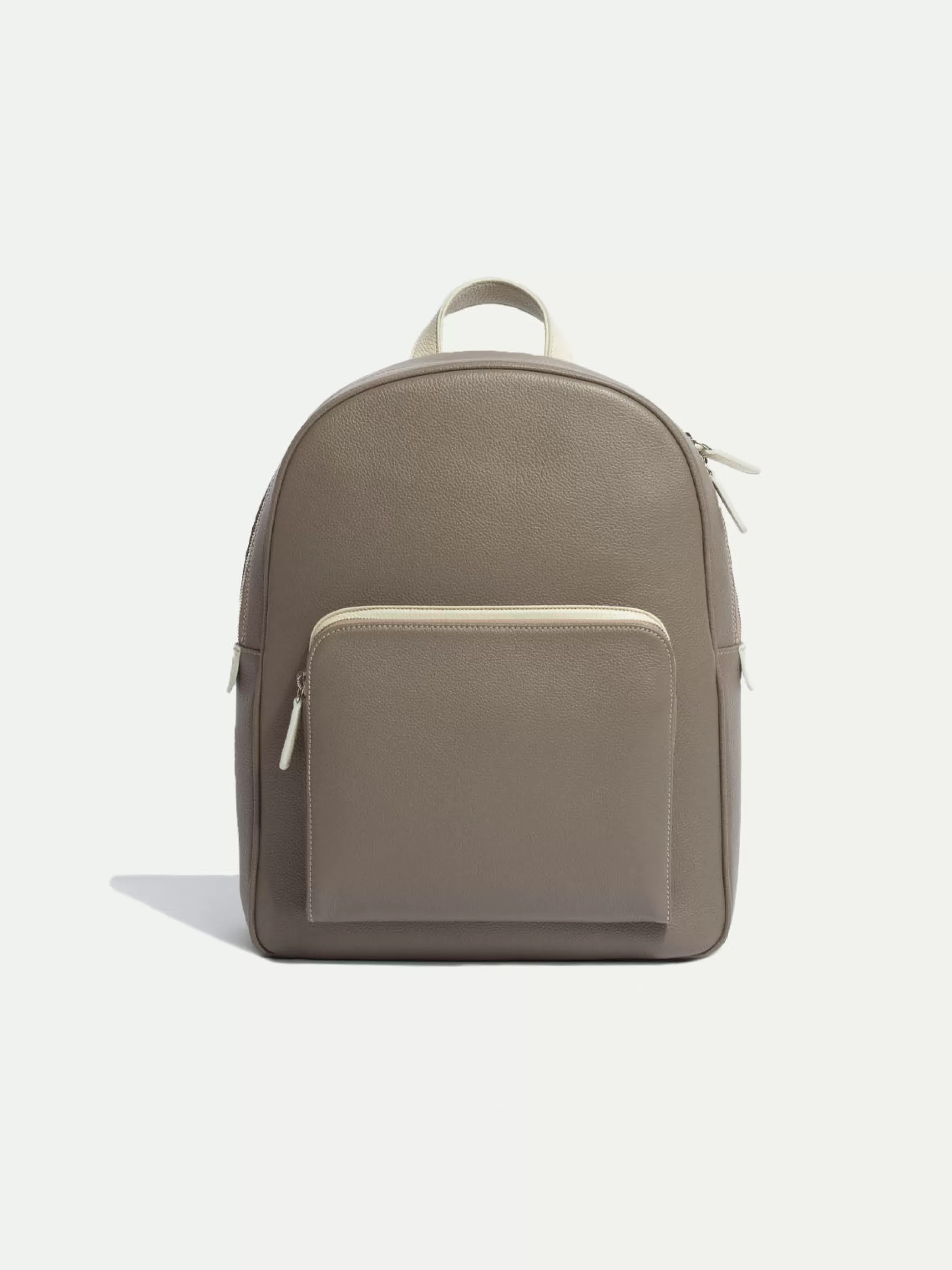 Taupe Leather Backpack - Made In Italy | Pini Parma Online