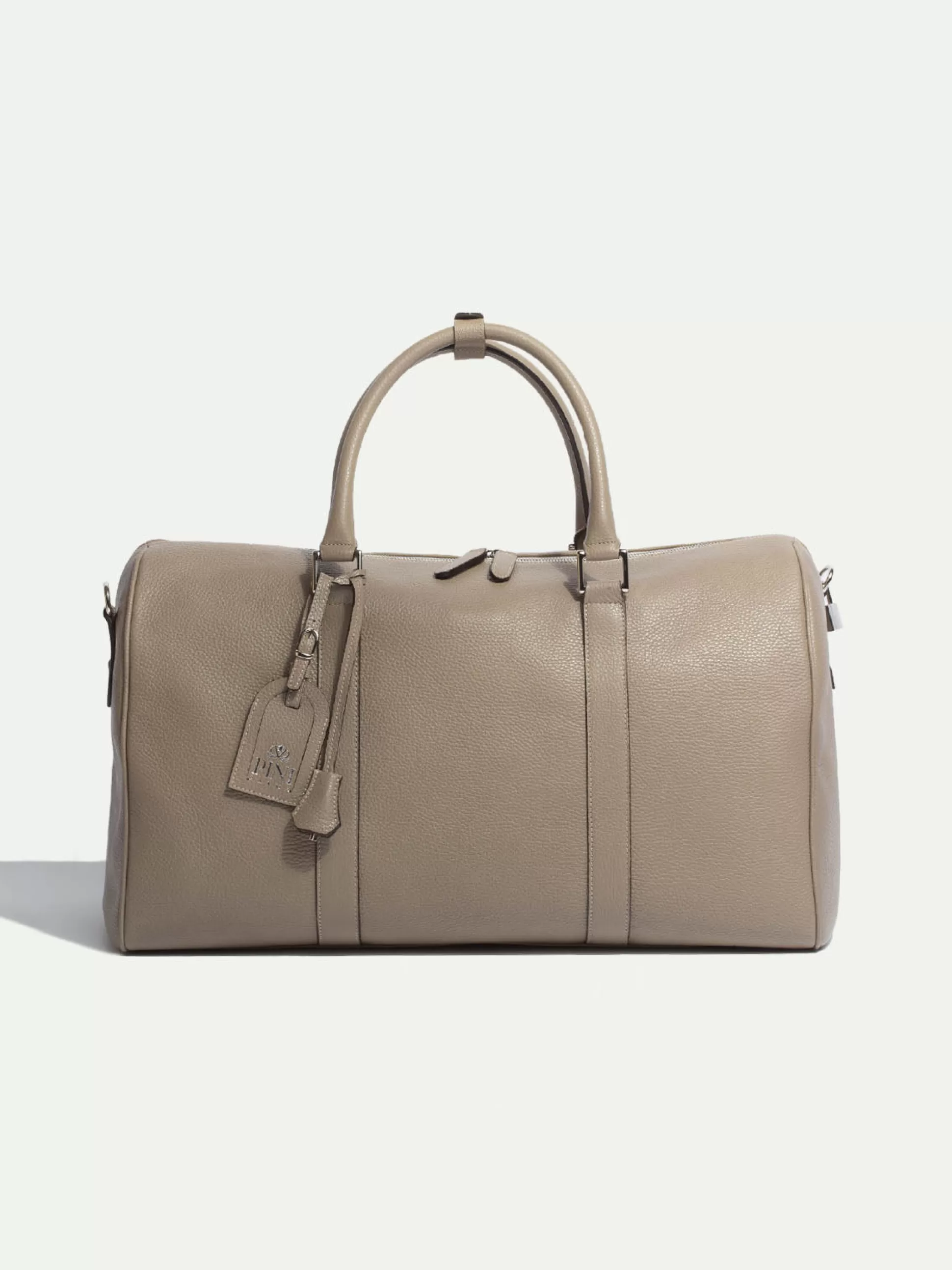 Taupe Leather Weekender Bag - Made In Italy | Pini Parma Cheap