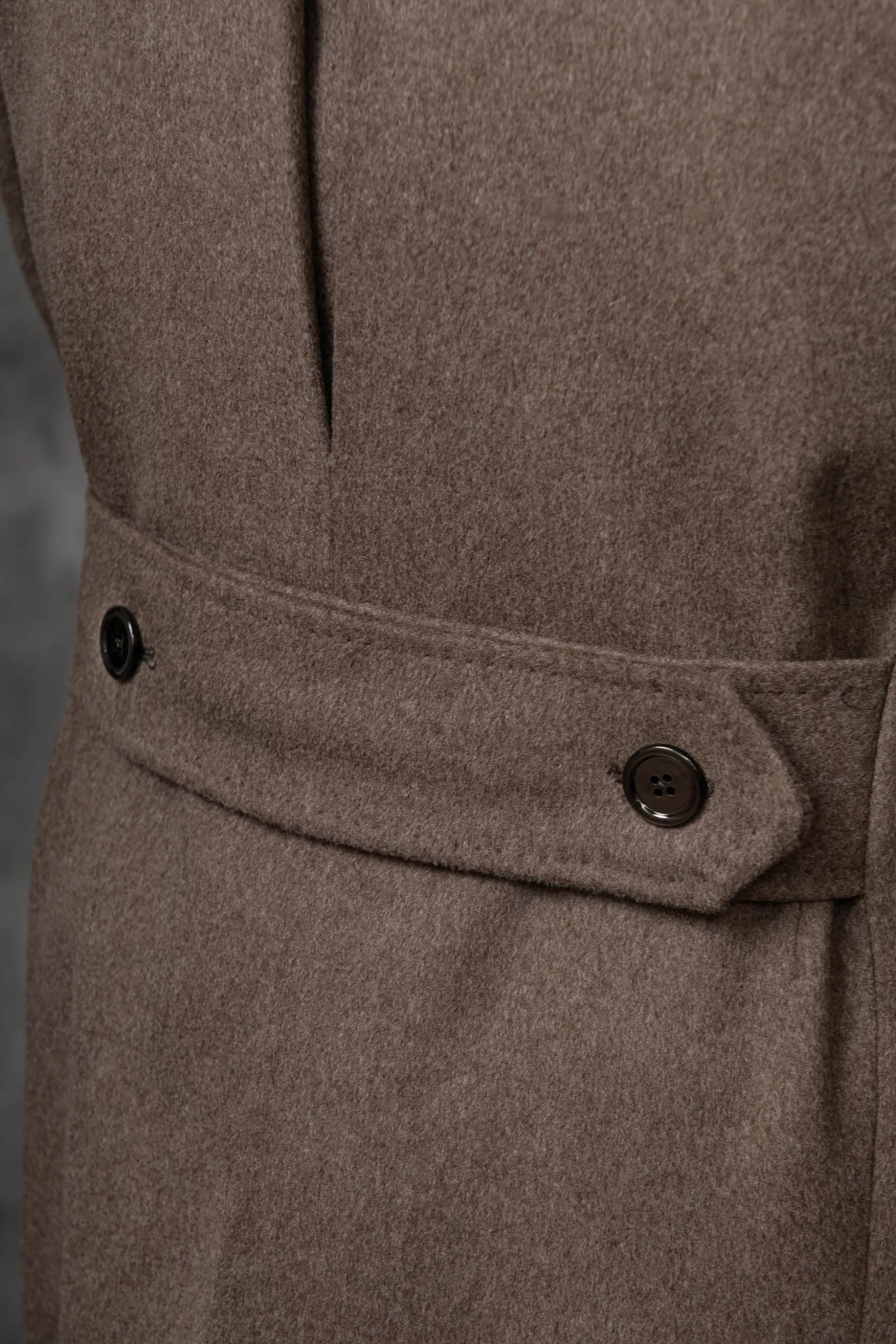Taupe Polo Coat In Loro Piana Wool – Made In Italy | Pini Parma Discount