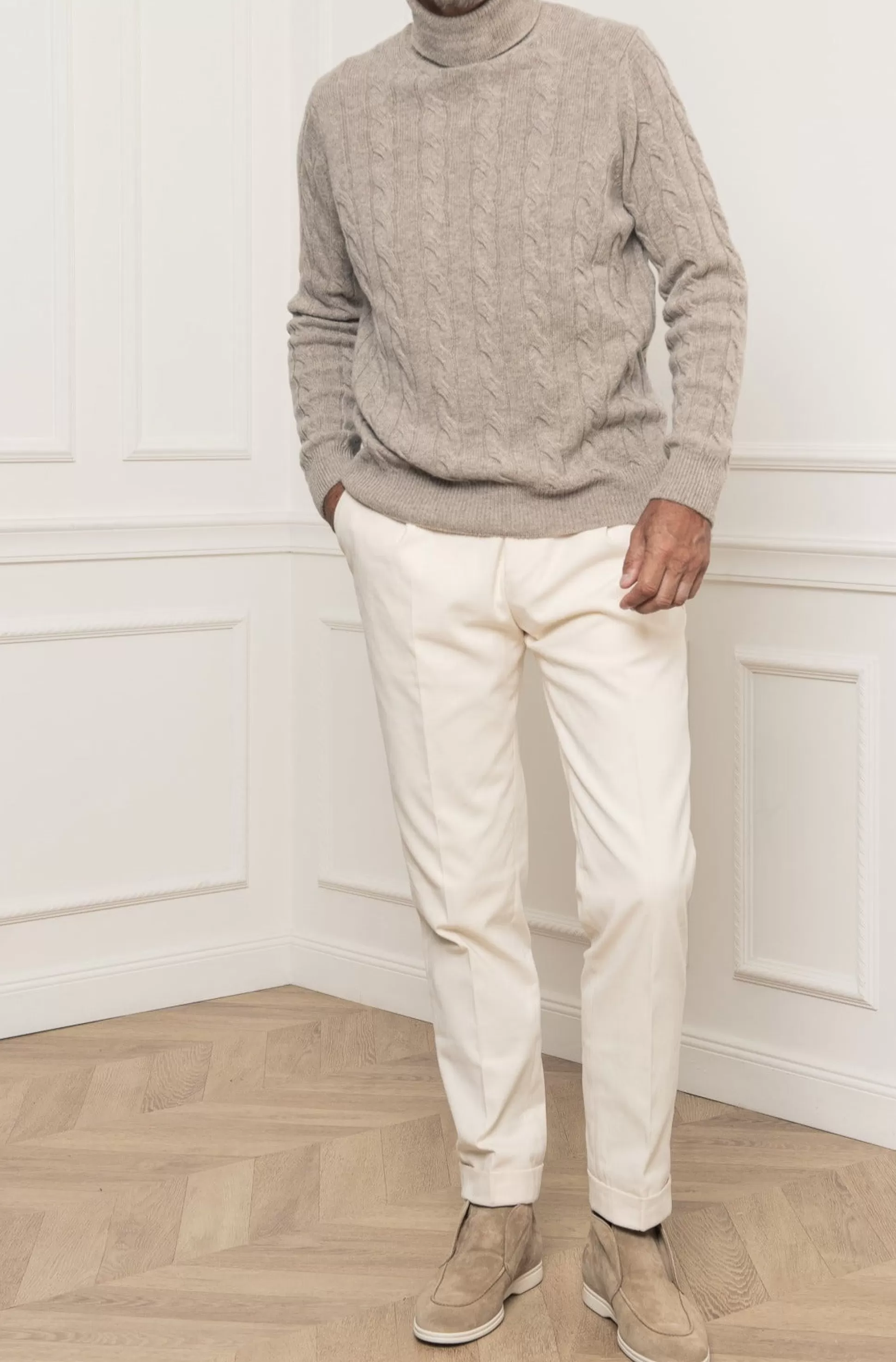 Taupe Turtleneck – Made In Italy | Pini Parma Flash Sale