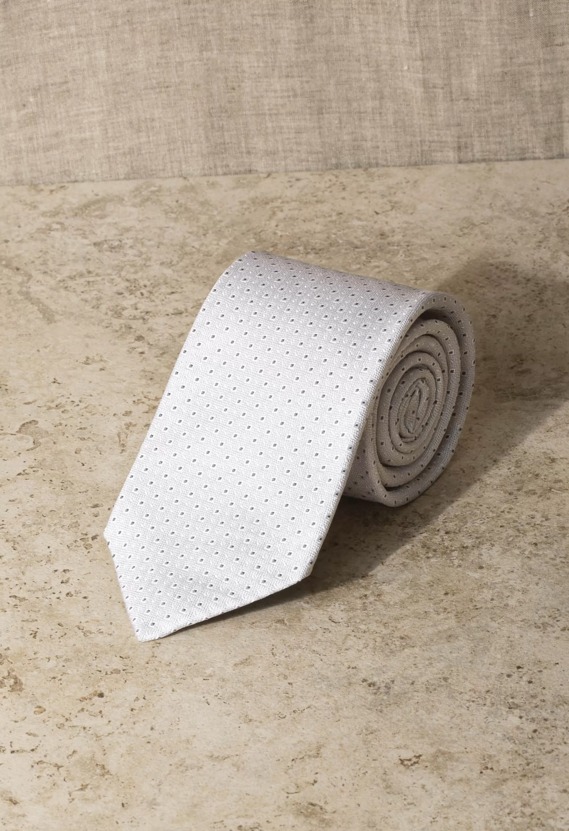 White "Classico" Tie - Hand Made In Italy | Pini Parma Sale