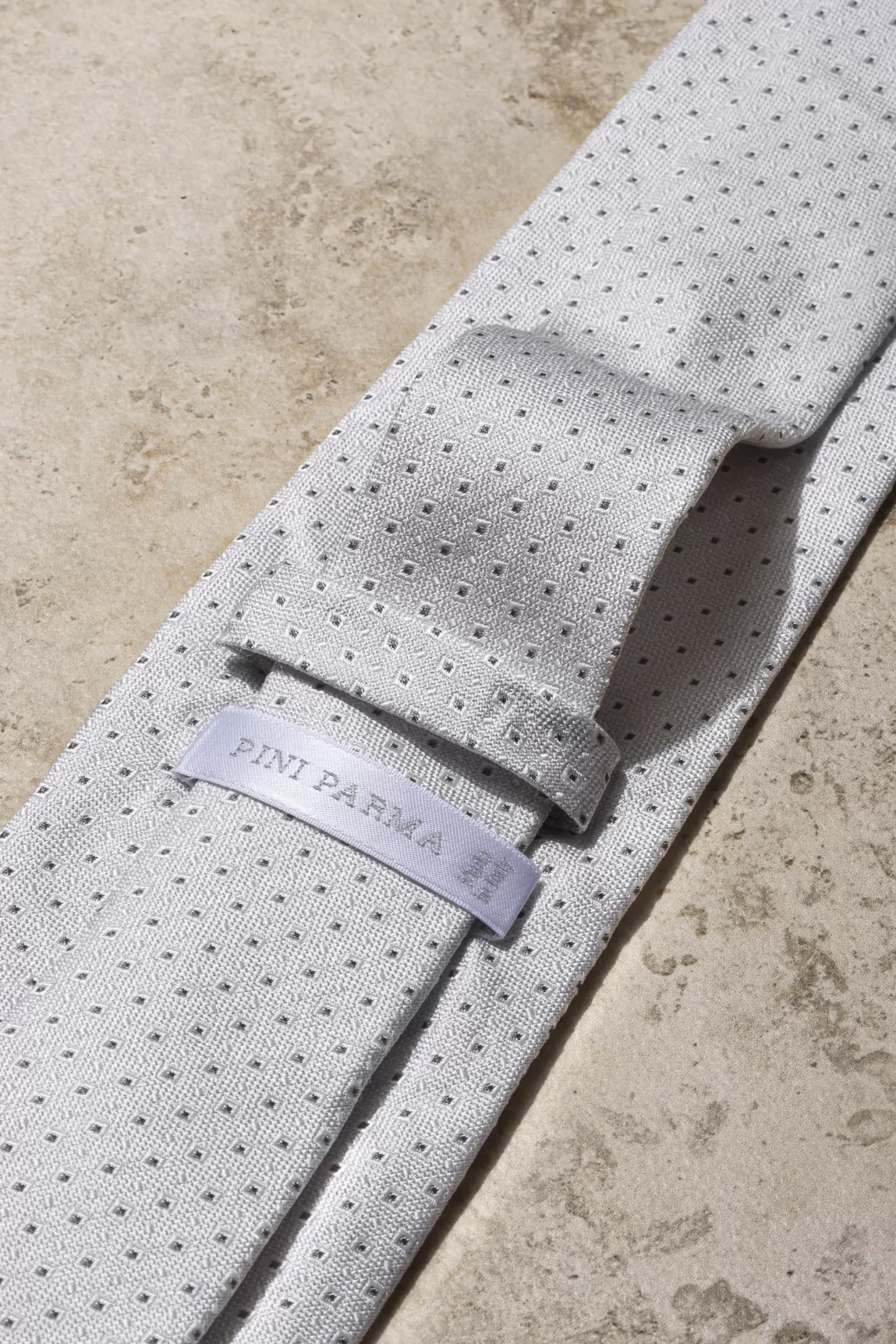 White "Classico" Tie - Hand Made In Italy | Pini Parma Sale