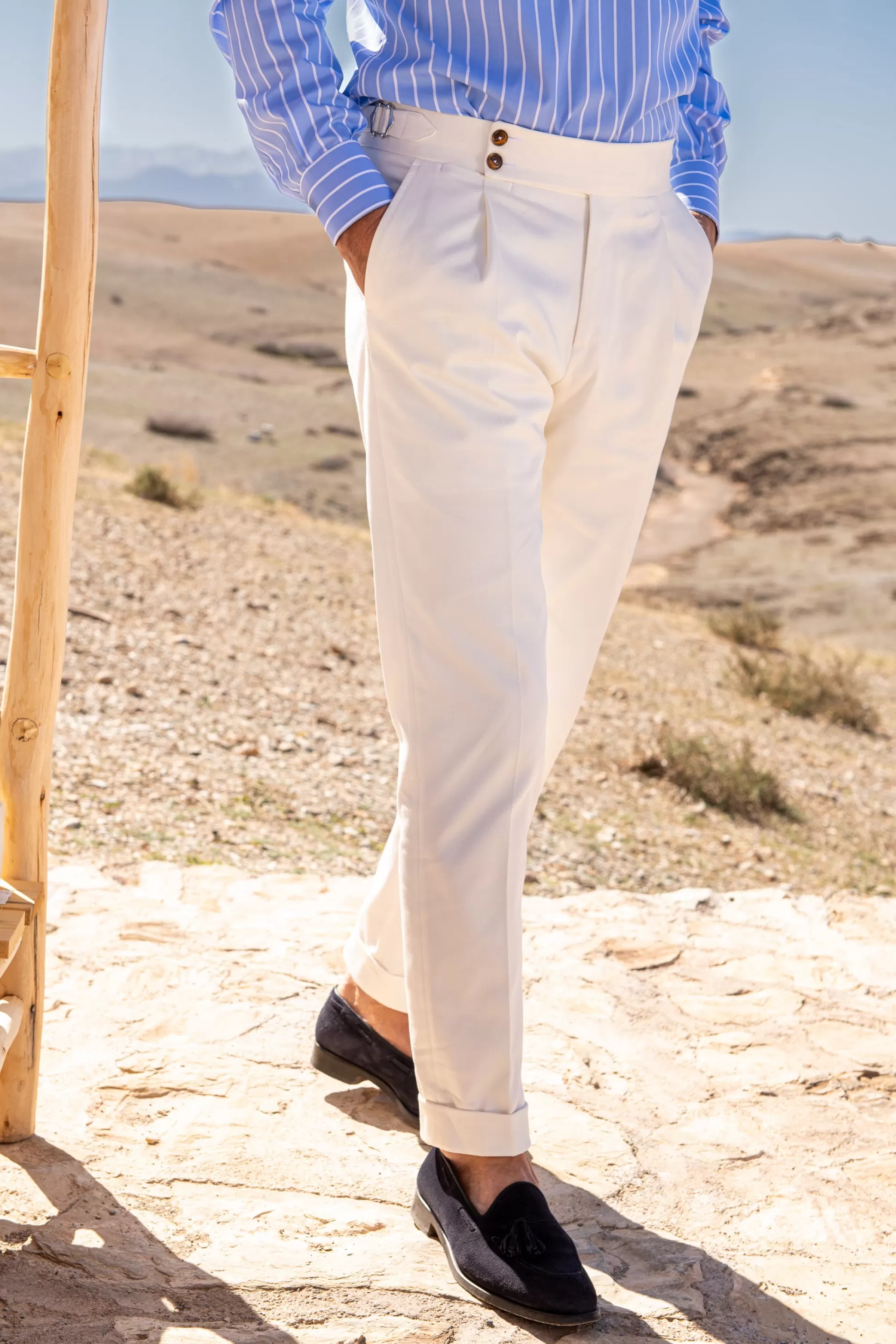 White Cotton Trousers "Soragna Capsule Collection" - Made In Italy | Pini Parma Best Sale