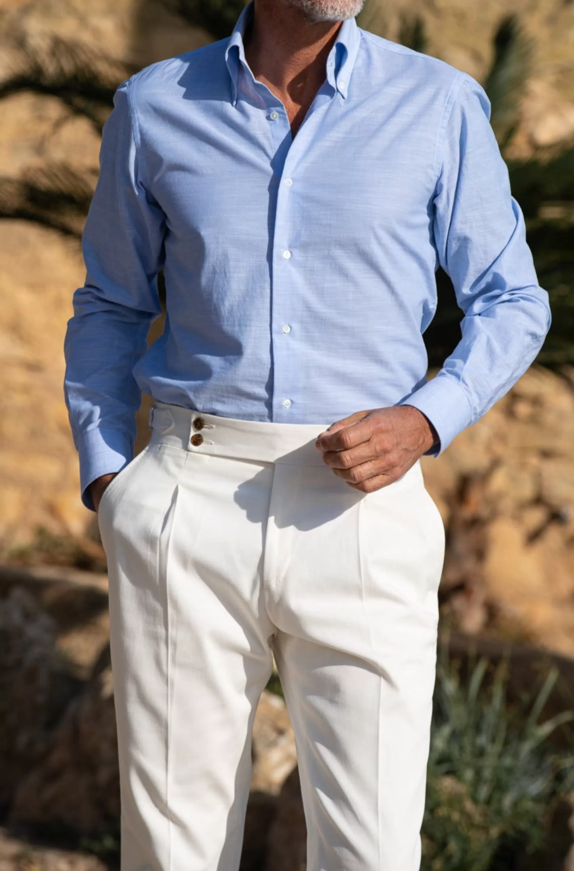 White Cotton Trousers "Soragna Capsule Collection" - Made In Italy | Pini Parma Best Sale