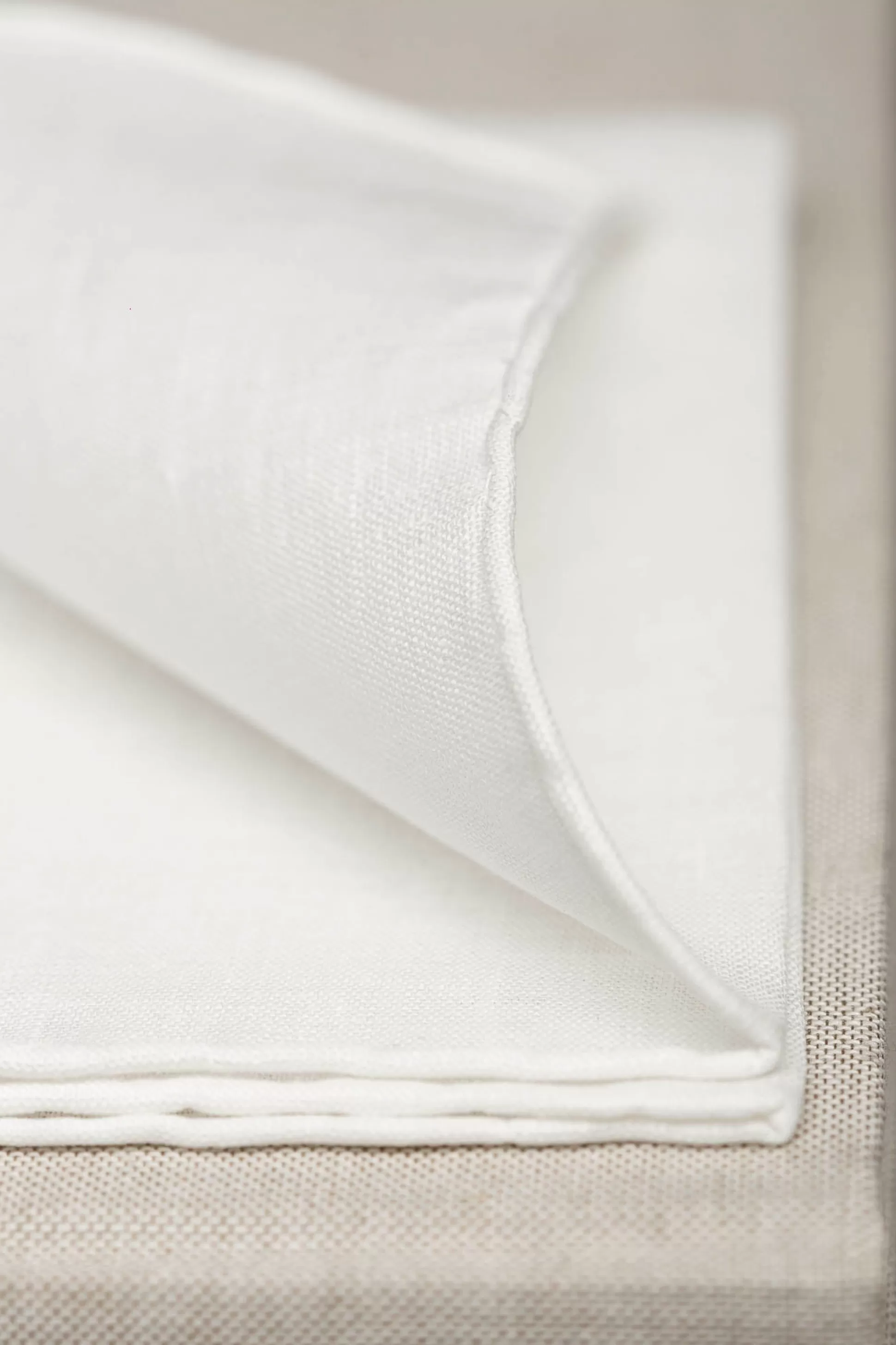 White Linen Pocket Square - Made In Italy | Pini Parma Outlet