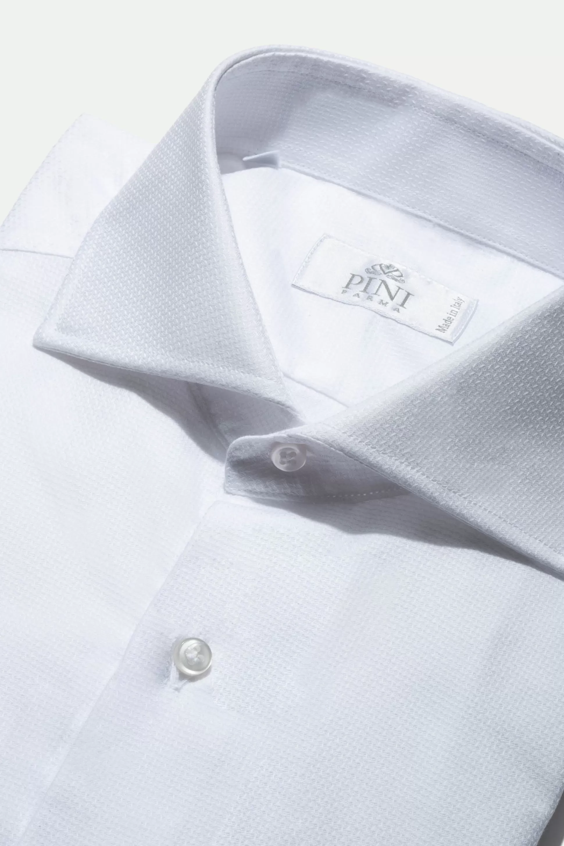 White Textured Shirt - Made In Italy | Pini Parma Flash Sale